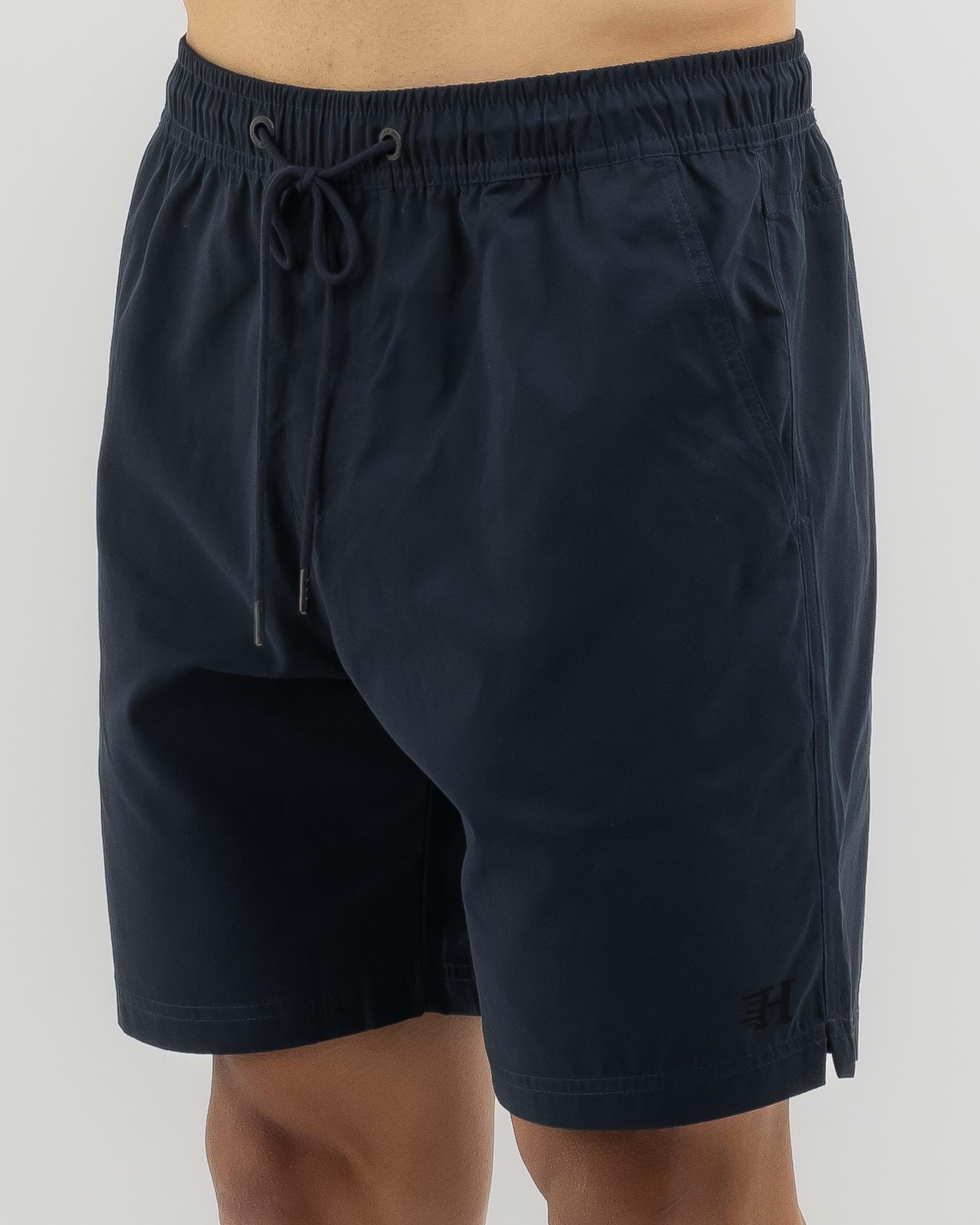 Shop The Mad Hueys Drop The Pick Volley Shorts In Navy - Fast Shipping ...