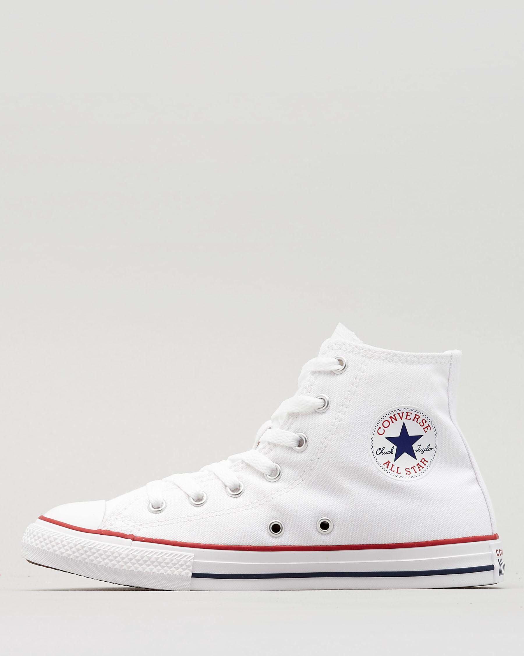 Converse Girls Chuck Taylor Hi-top Shoes In White/white - Fast Shipping ...