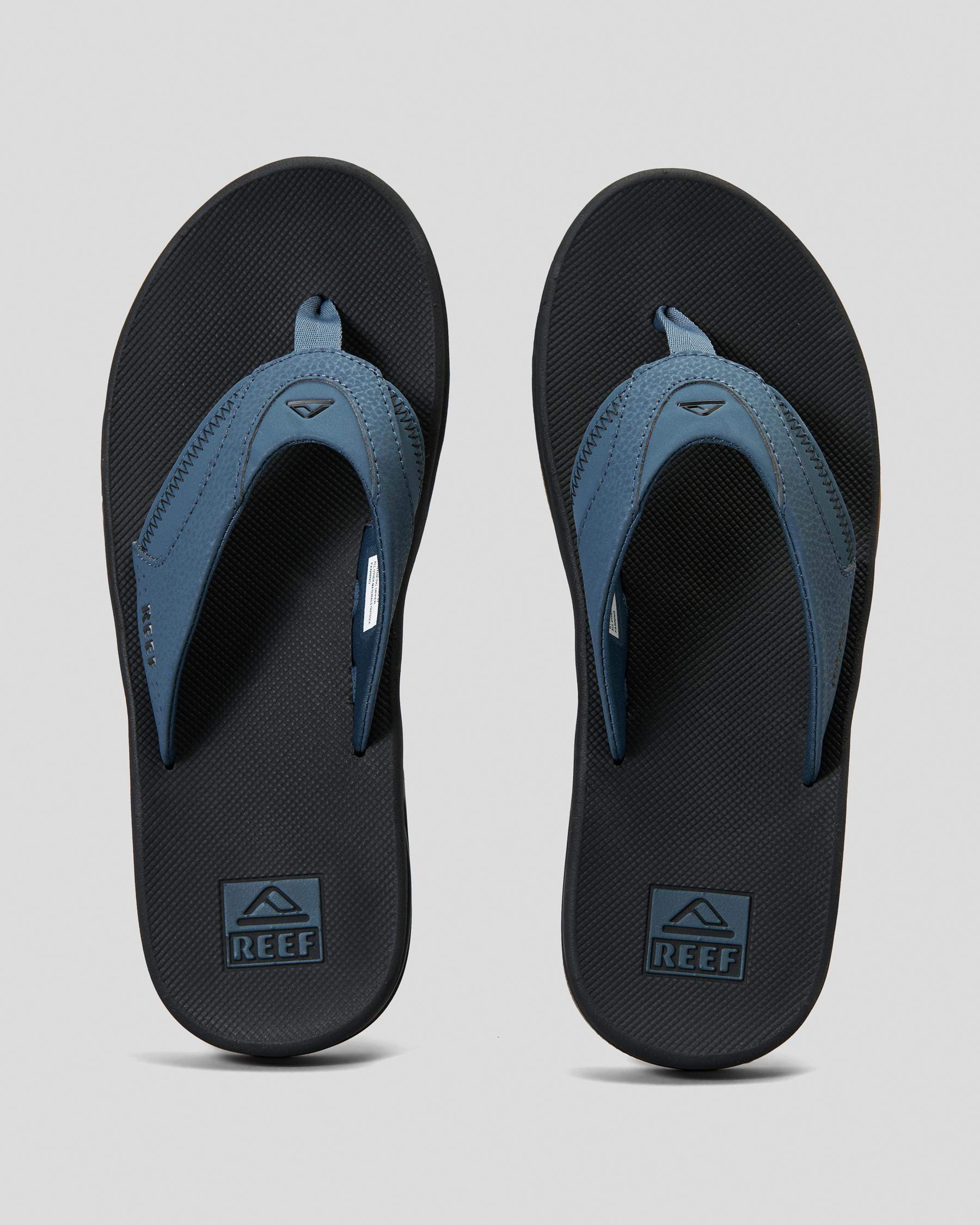 Reef Fanning Thongs In Orion/black - Fast Shipping & Easy Returns ...