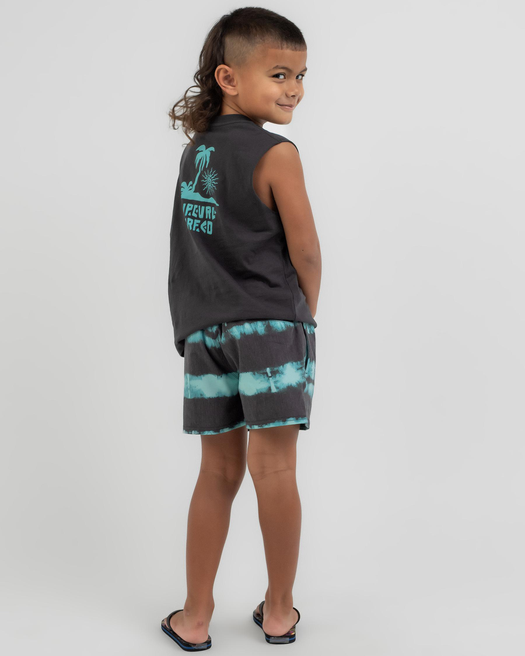 Shop Rip Curl Toddlers Micro Waves Palm Muscle Tank In Washed Black shop-rip-curl-toddlers-micro-waves-palm-muscle-tank-in-washed-black