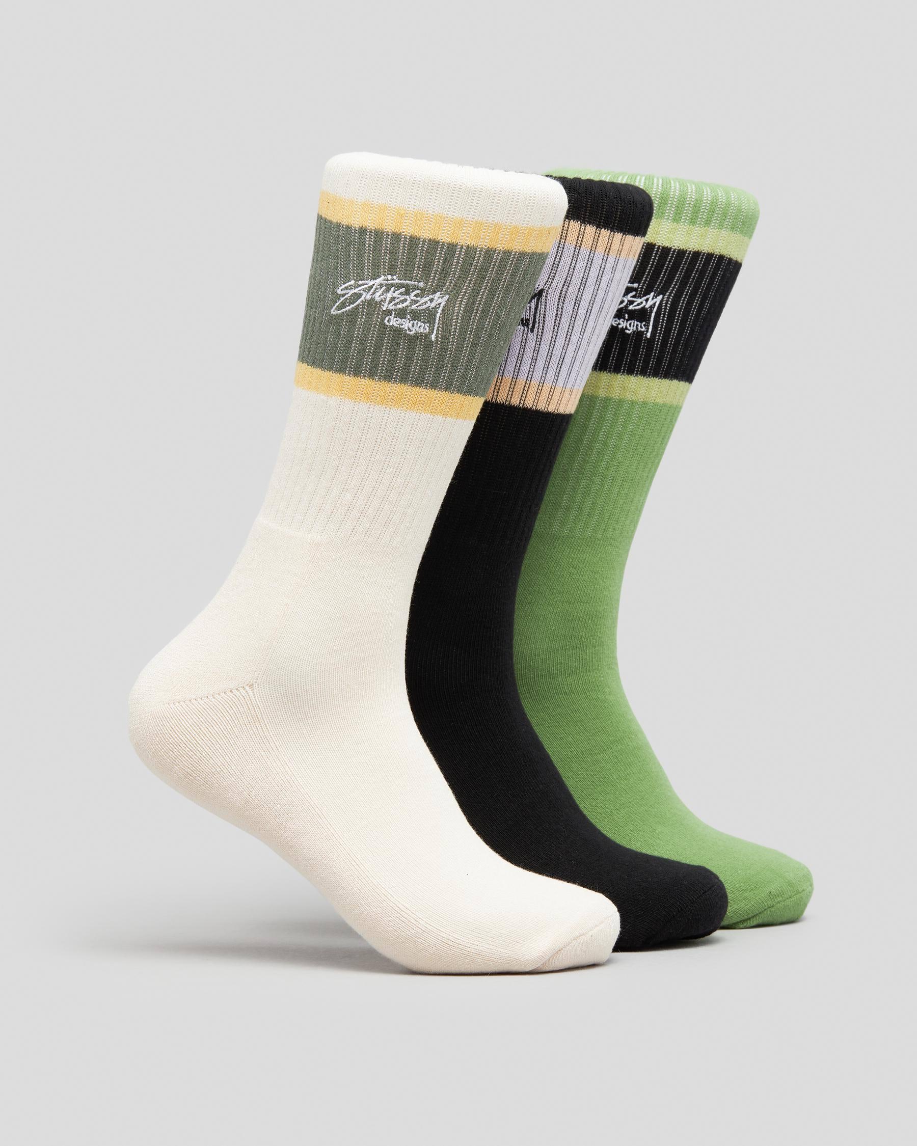 Stussy Designs Socks 3 Pack In Multi - Fast Shipping & Easy Returns ...