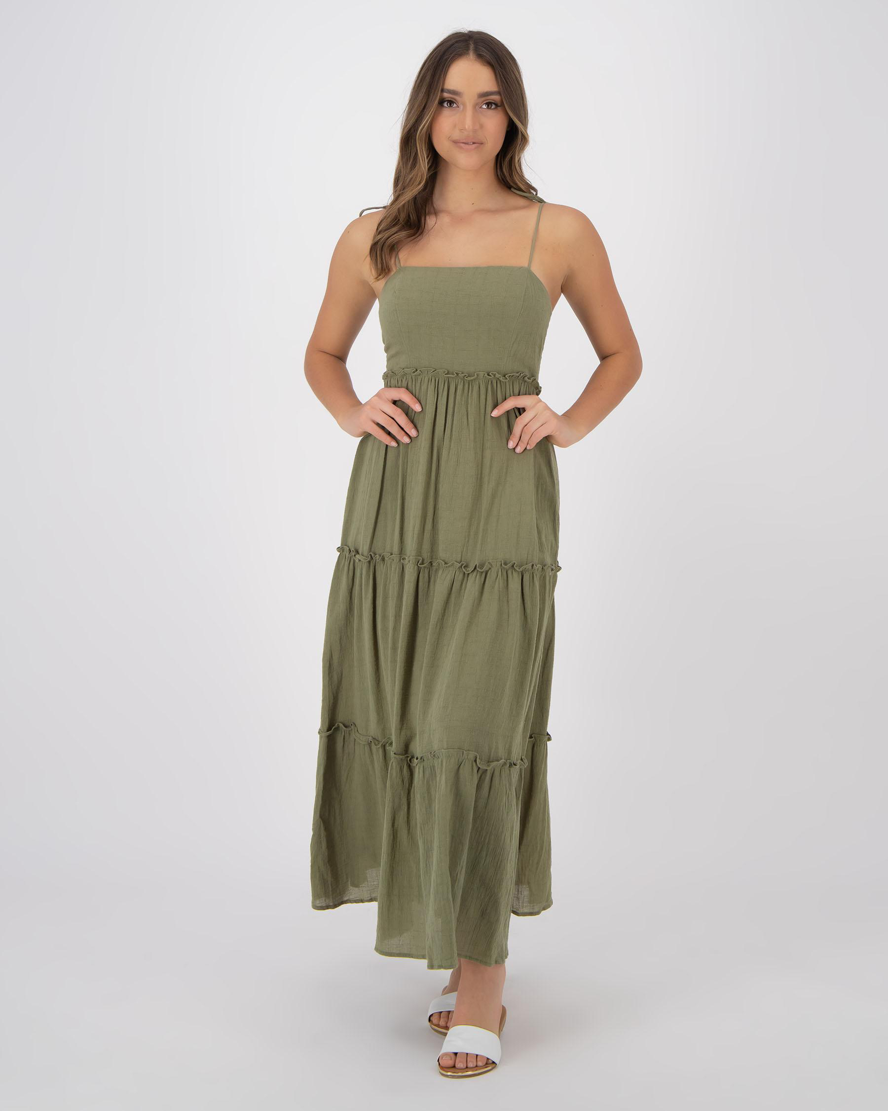 Mooloola Beatrice Maxi Dress In Khaki 