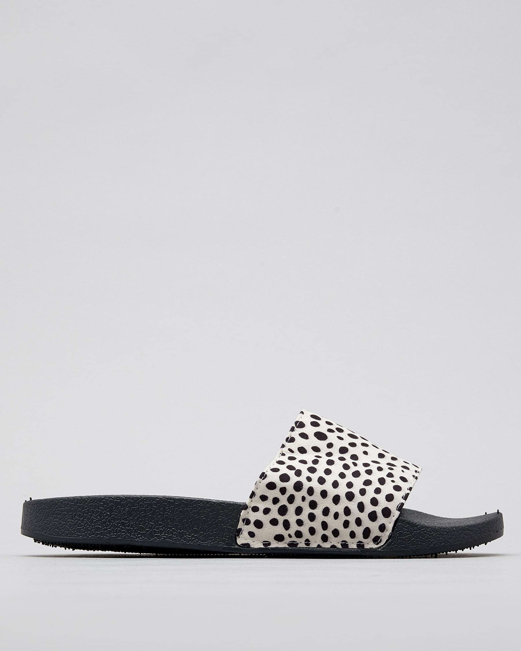 Ava And Ever Jimbaran Slide Sandals In Animal - Fast Shipping & Easy ...