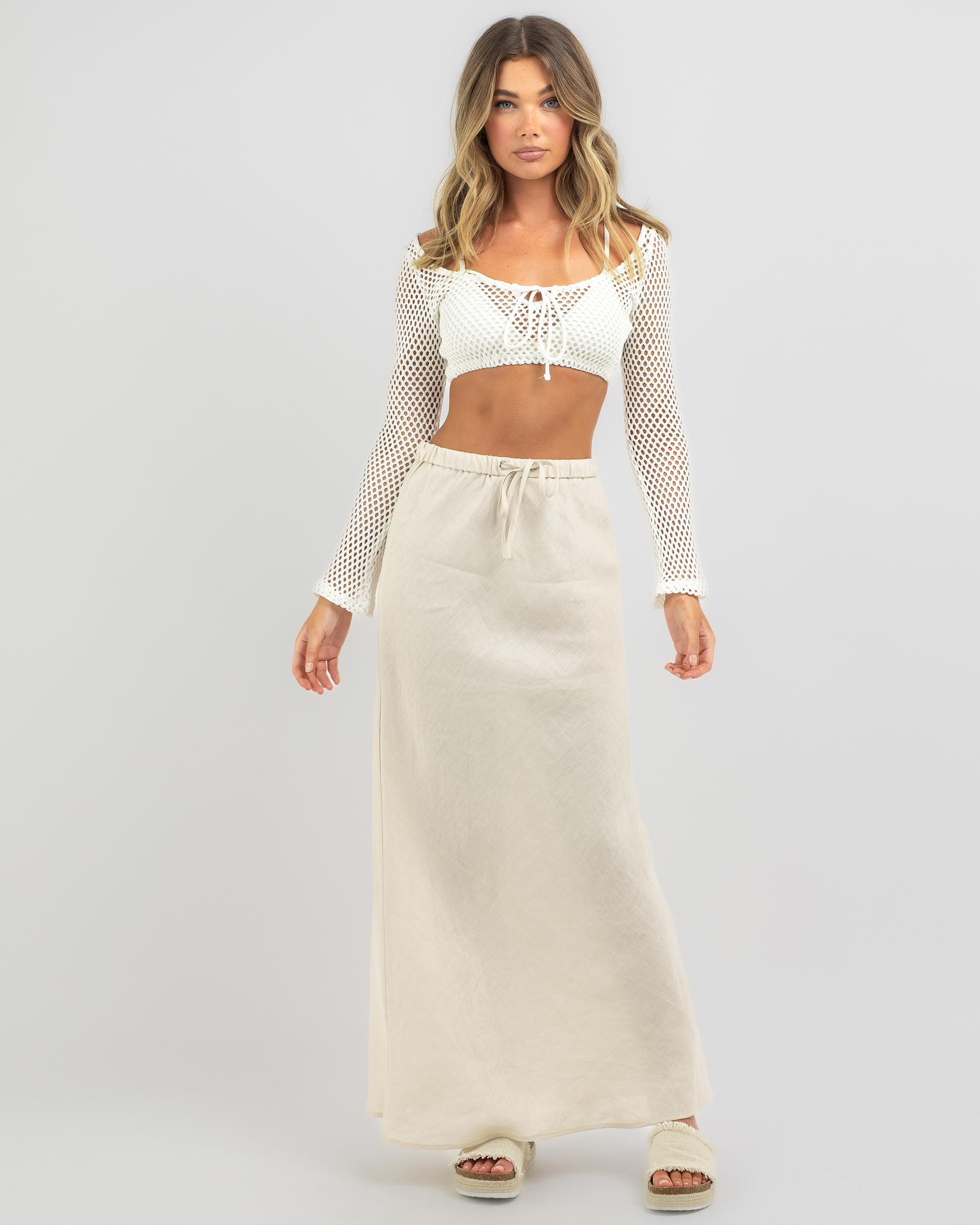 Shop Paper Heart Blair Maxi Skirt In Oatmeal - Fast Shipping & Easy ...