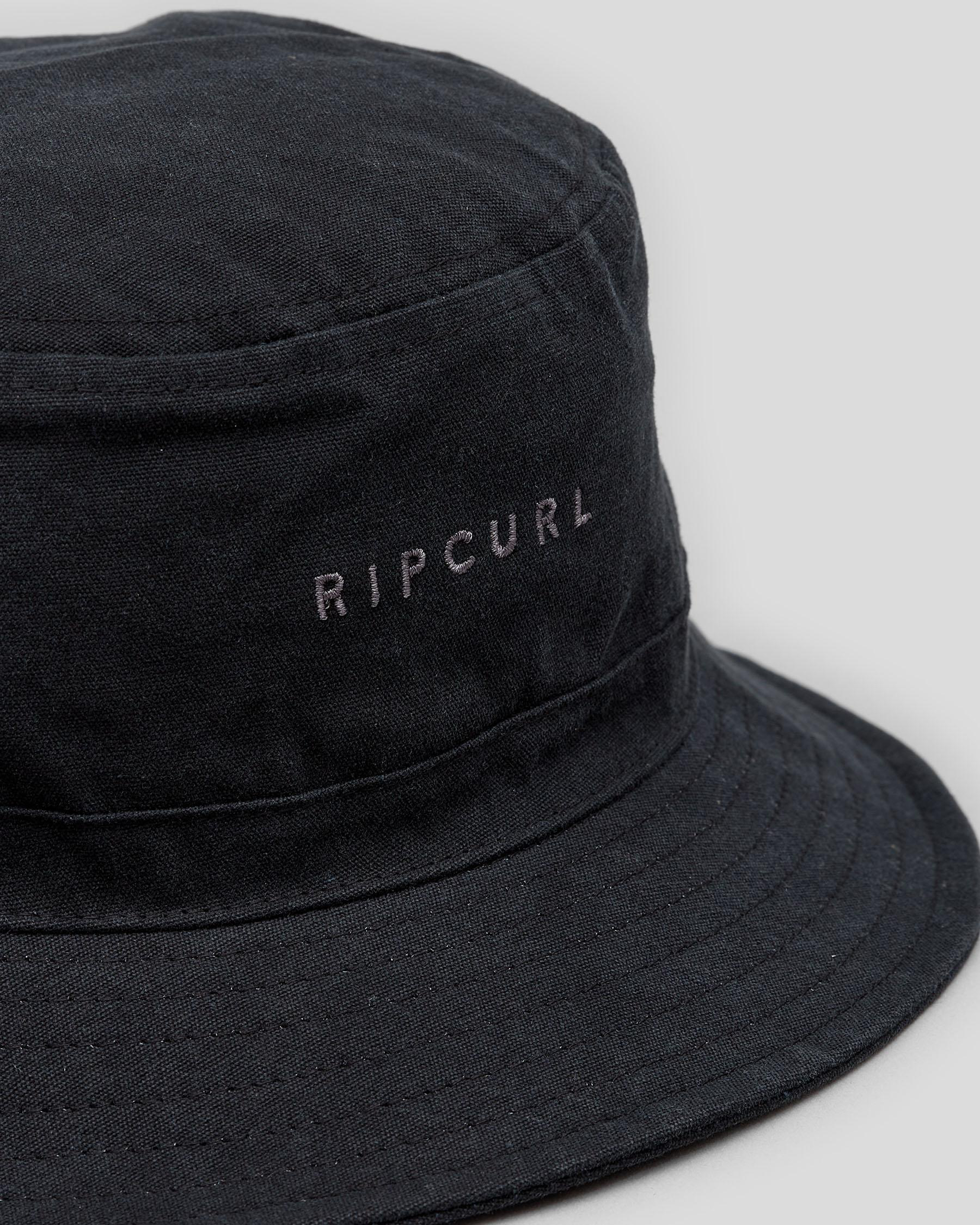Rip Curl Valley Bucket Hat In Black Fast Shipping & Easy Returns
