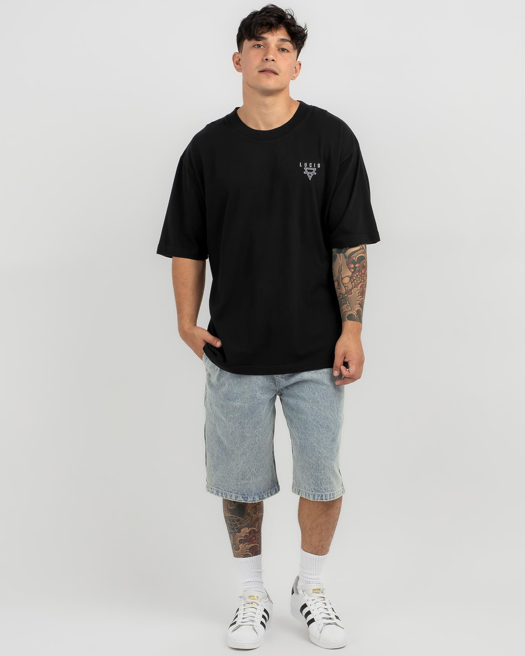 Shop Lucid Framed Box Fit TShirt In Black Fast Shipping & Easy