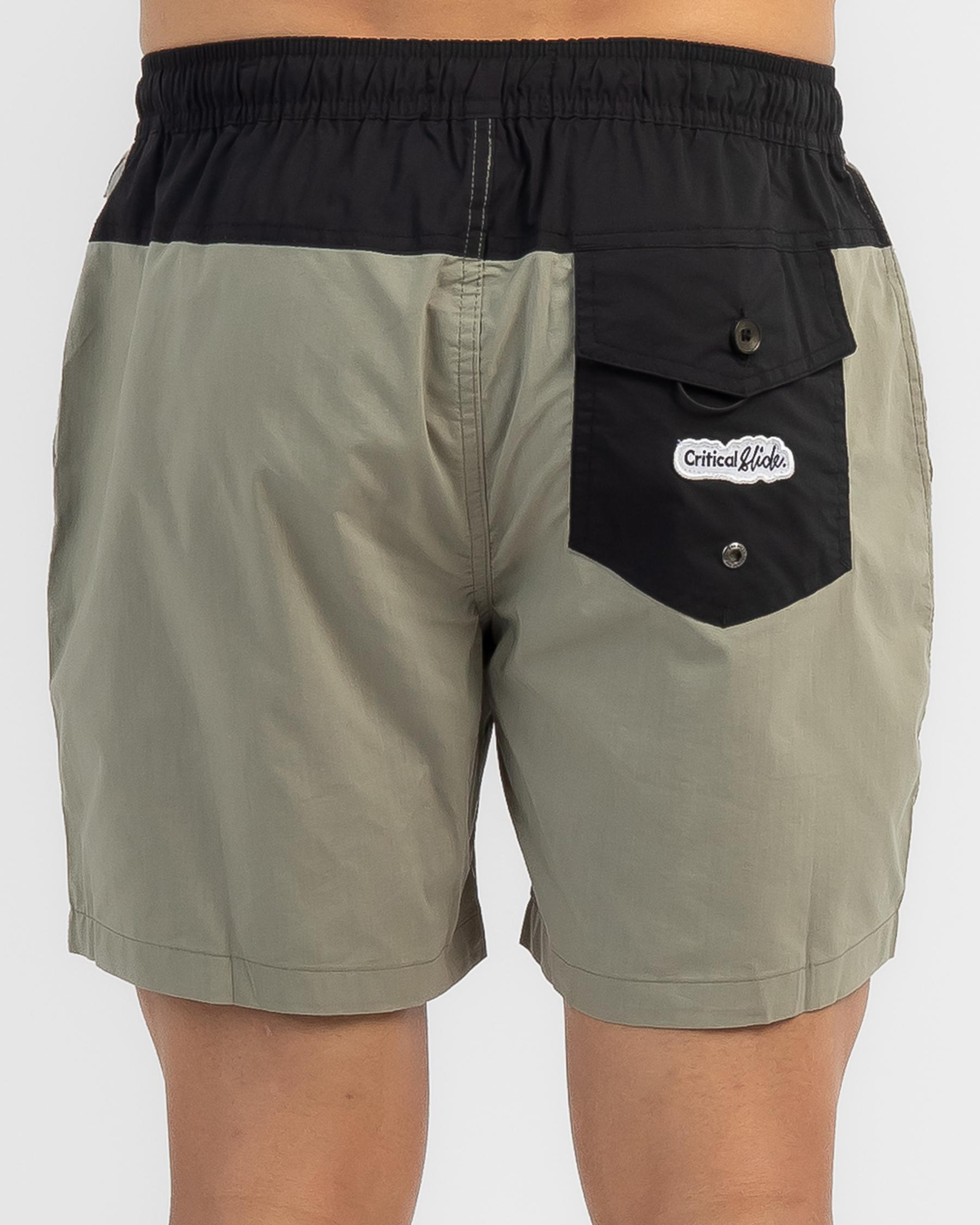 Shop The Critical Slide Society Plain Jane Trunk Shorts In Fatigue ...