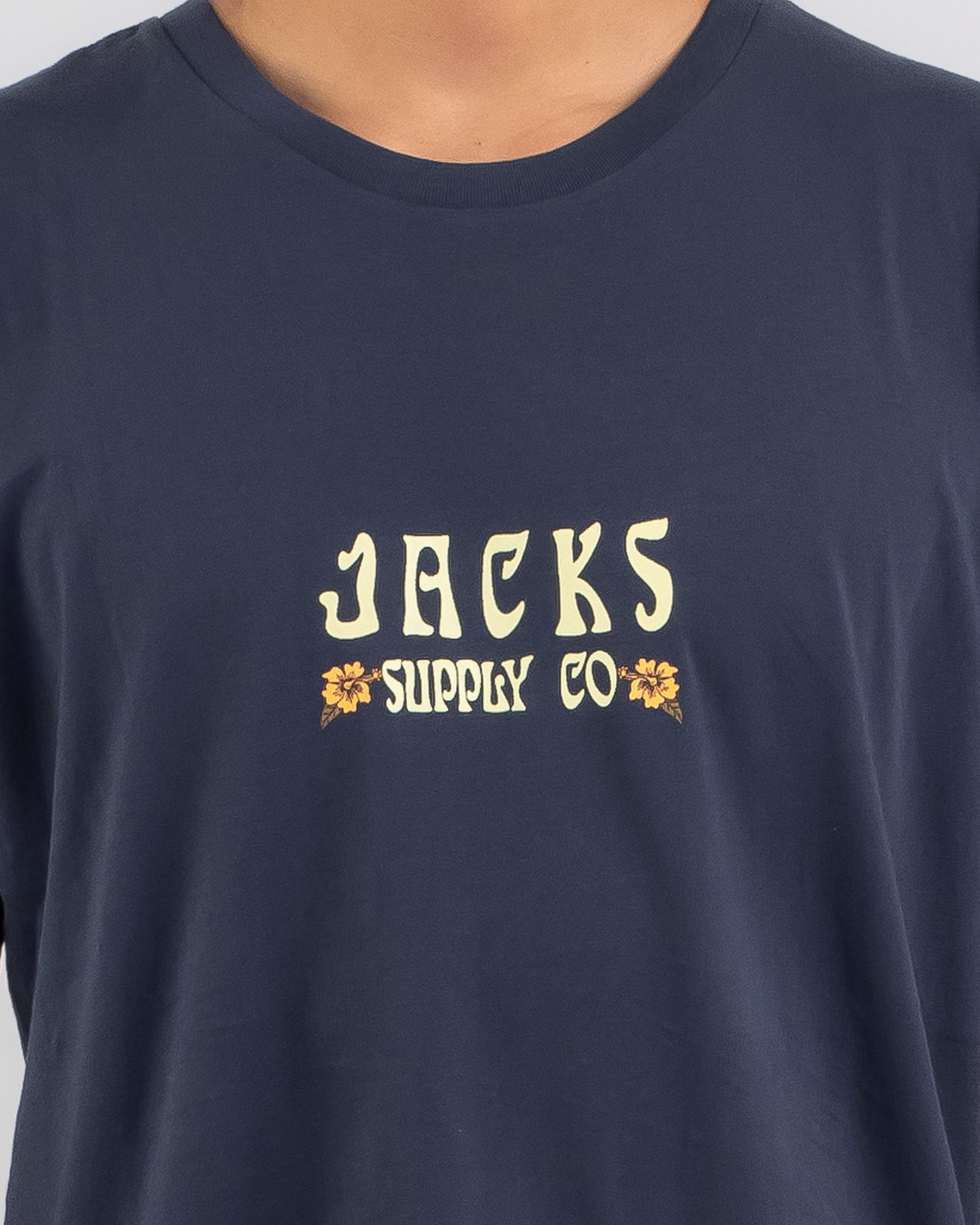 Shop Jacks Tropical T-Shirt In Overdye Navy - Fast Shipping & Easy ...