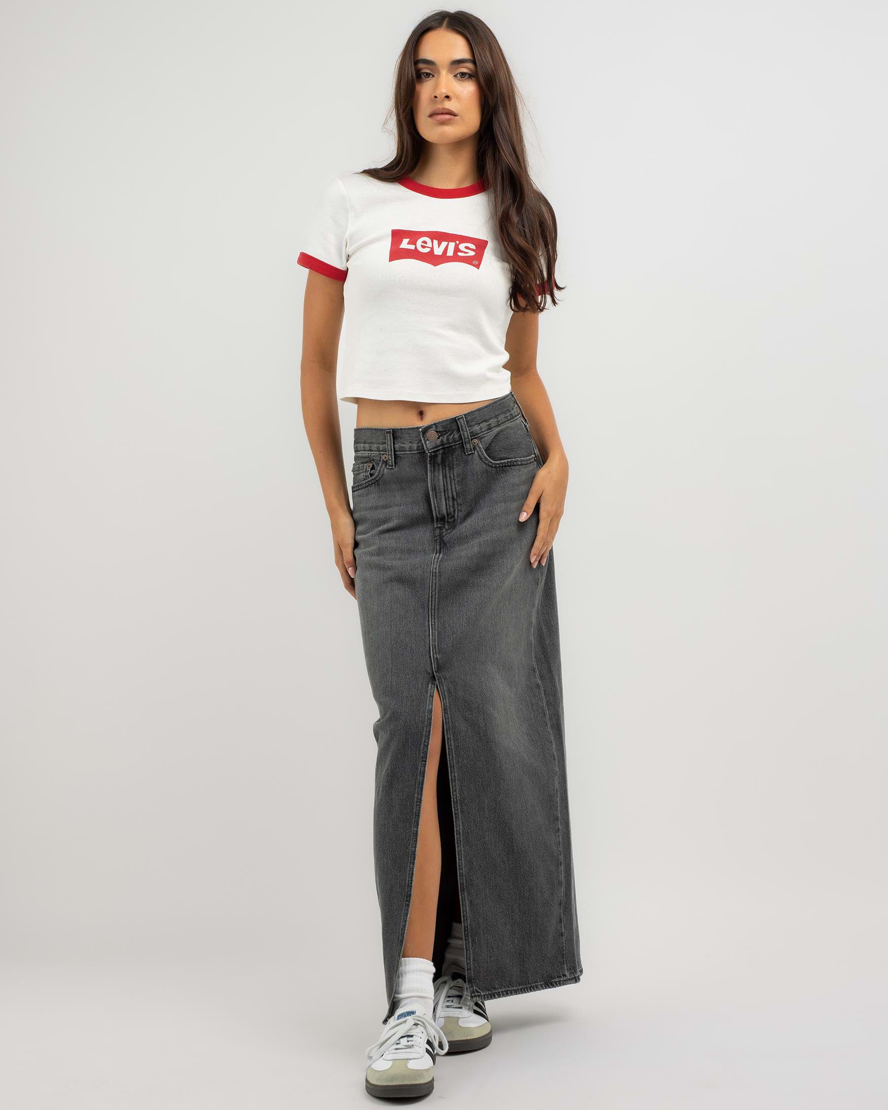 Shop Levi's Ankle Column Maxi Skirt In Adventure Seeker - Fast Shipping ...