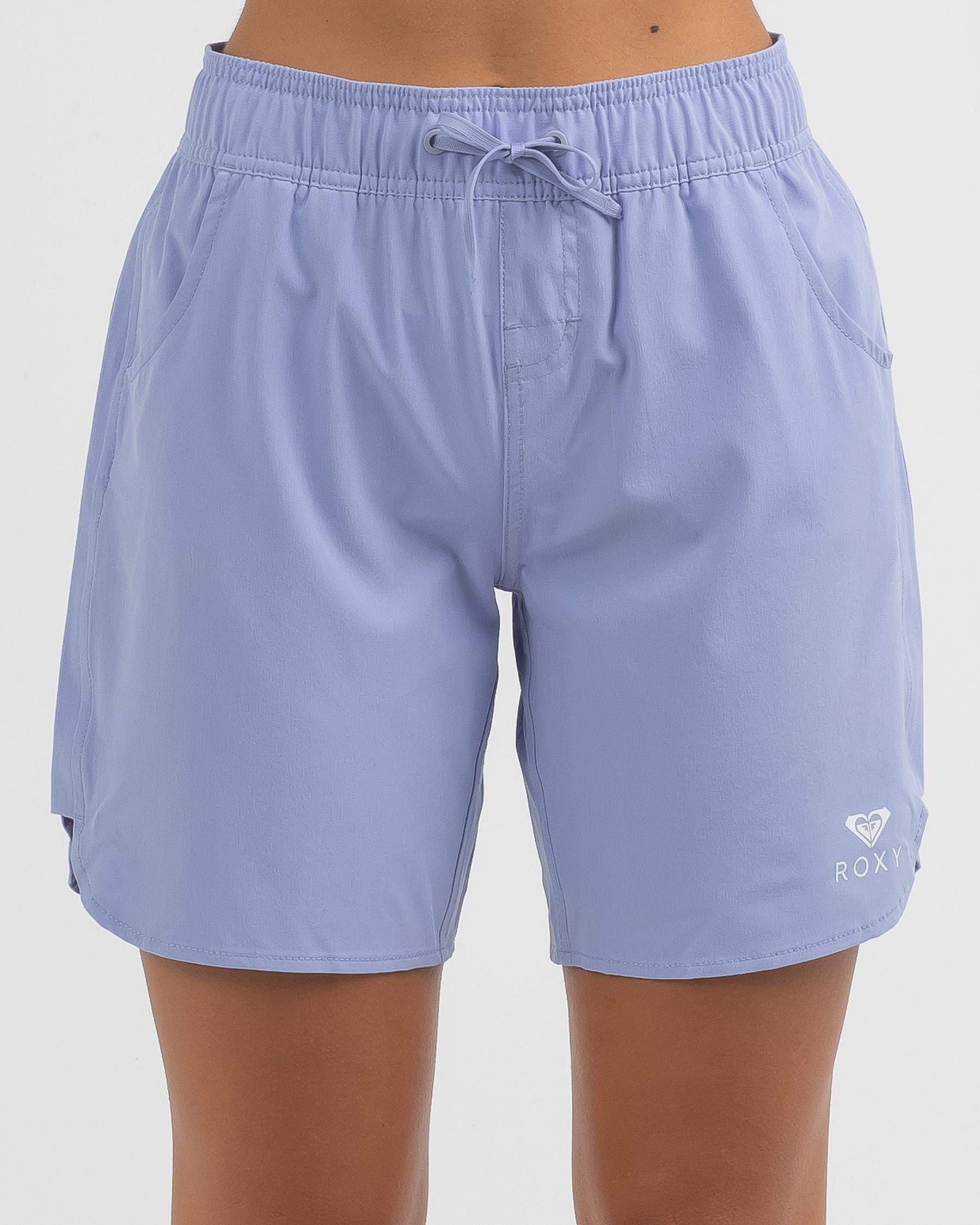 Shop Roxy Wave Eco Board Shorts In Lavender Lustre - Fast Shipping ...