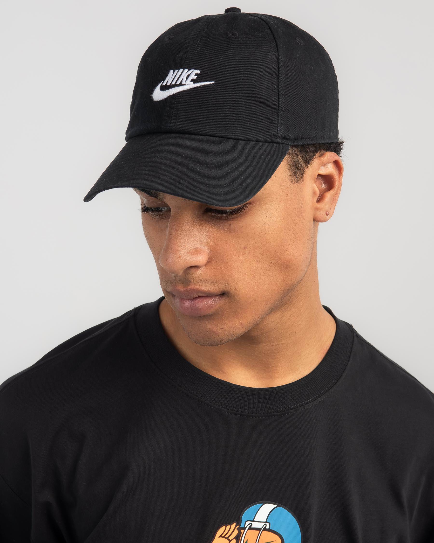 Shop Nike Futura Wash Club Cap In Black/white - Fast Shipping & Easy ...