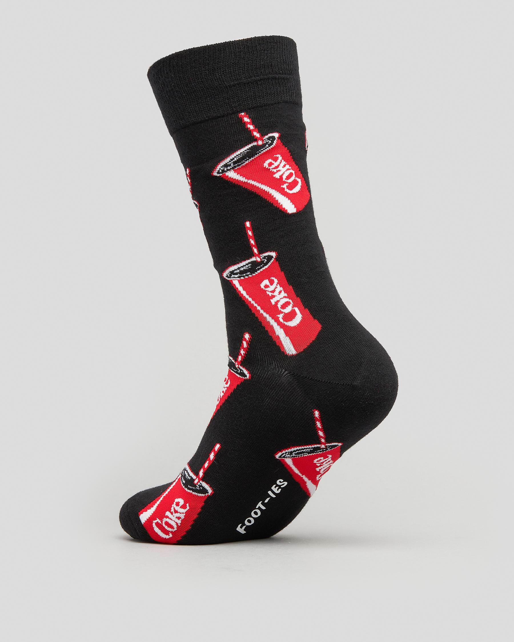 Shop FOOT-IES Coke Summer Cup Socks In Black - Fast Shipping & Easy ...