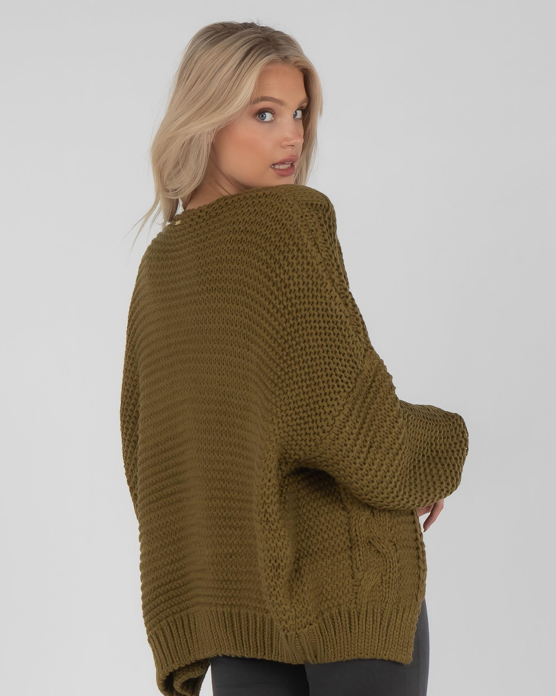 Shop Ava And Ever Drive-In Knit In Light Olive - Fast Shipping & Easy