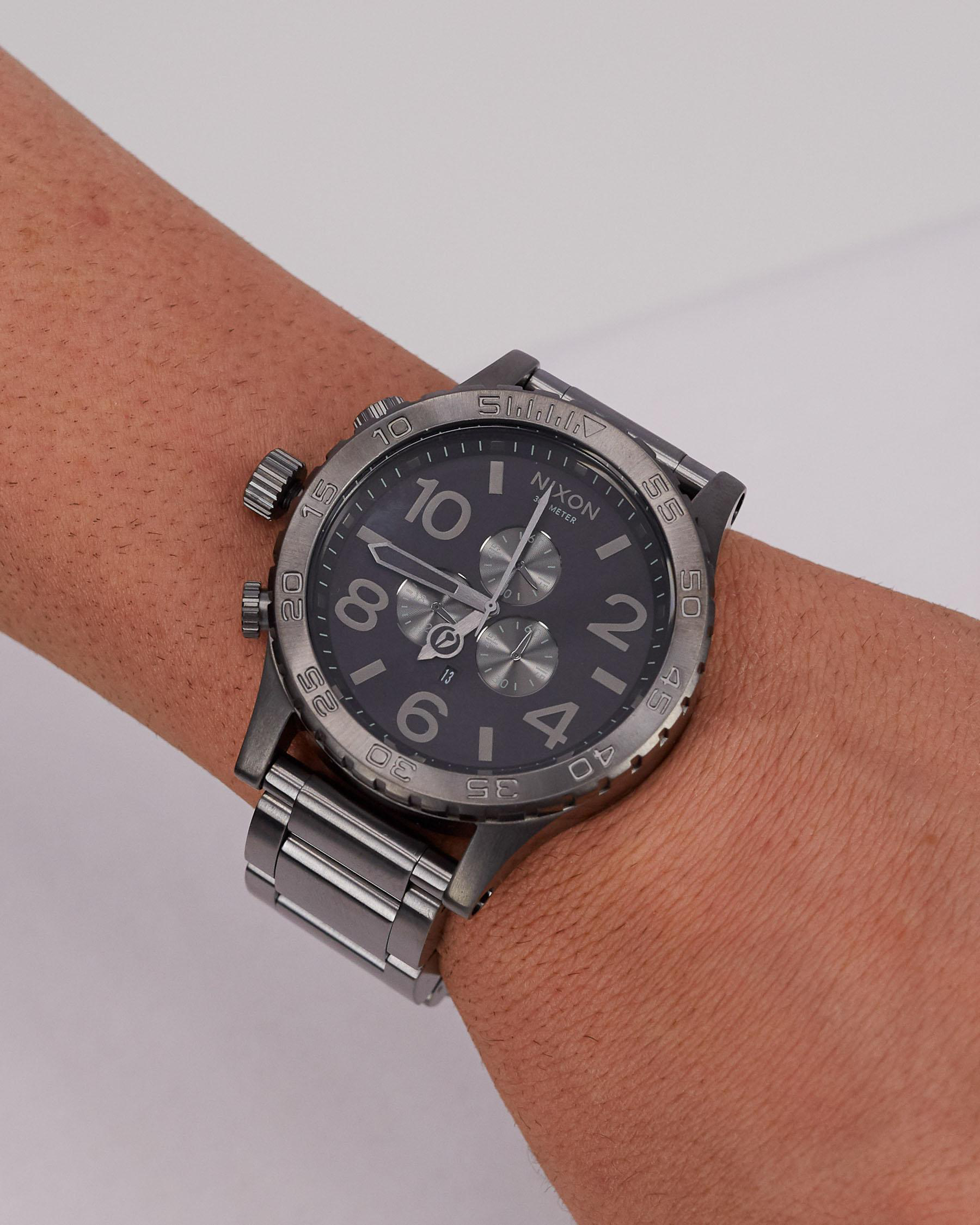 Shop Nixon 5130 Chrono Watch In All Gunmetal Fast Shipping & Easy