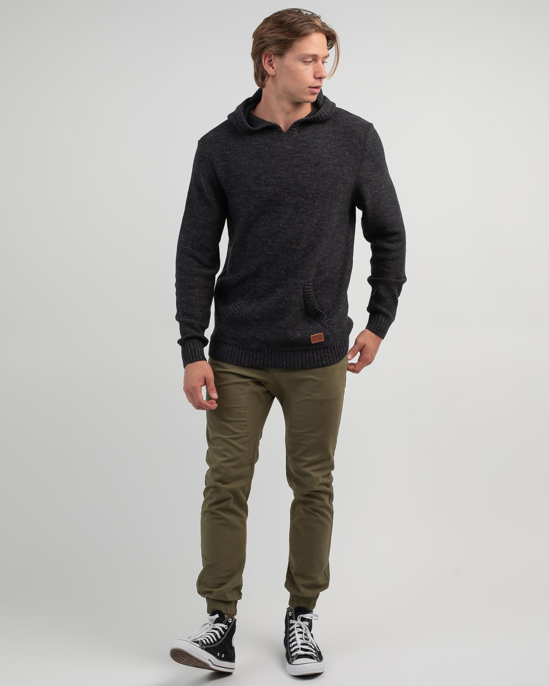 Shop Rusty Skyliner Knit Hoodie In Black - Fast Shipping & Easy Returns ...
