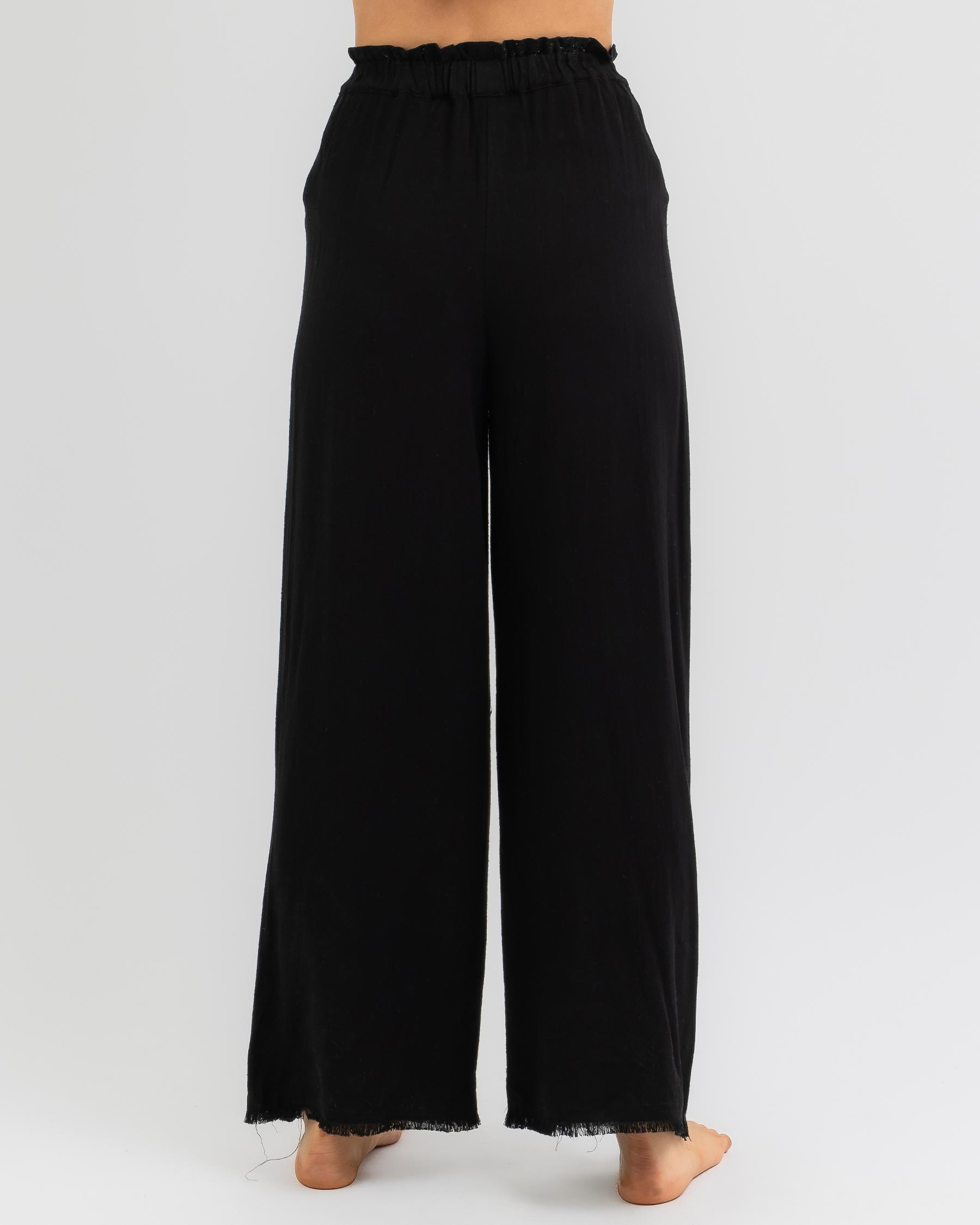 Shop Ava And Ever Fraser Beach Pants In Black Fast Shipping & Easy