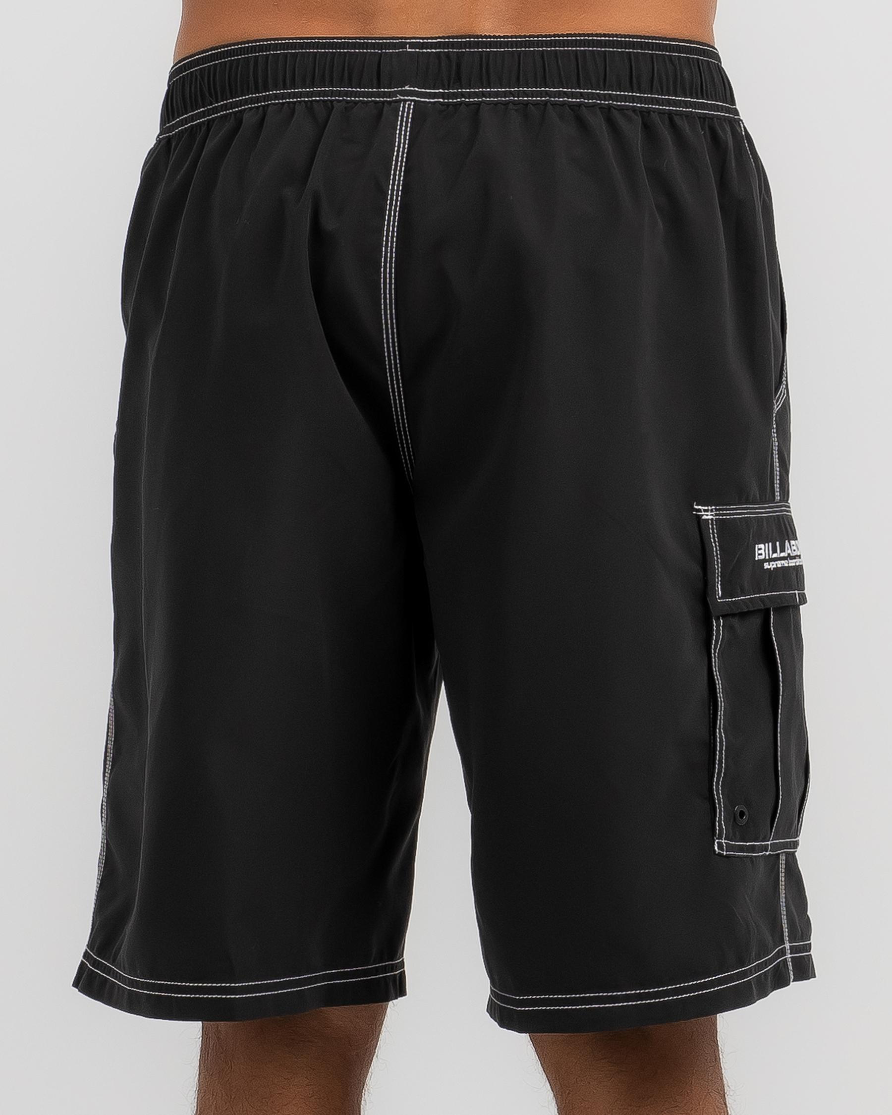 Shop Billabong Throw On Layback Board Shorts In Black Fast Shipping