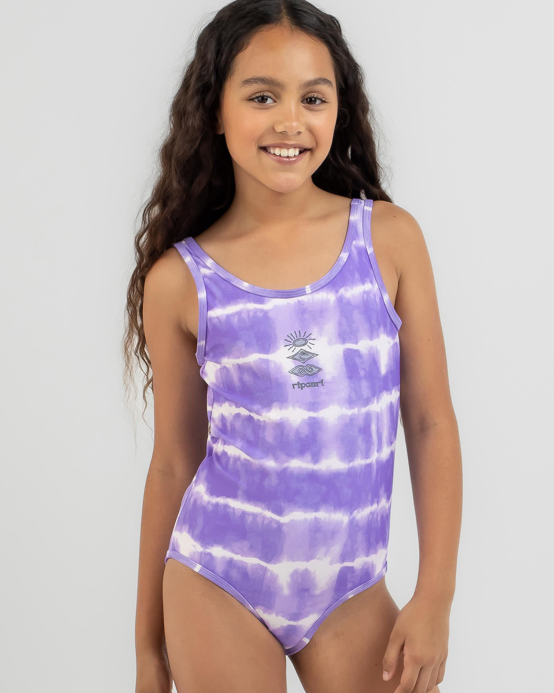 Rip Curl Girls' Cosmic Dye One Piece Swimsuit In Lavender FREE