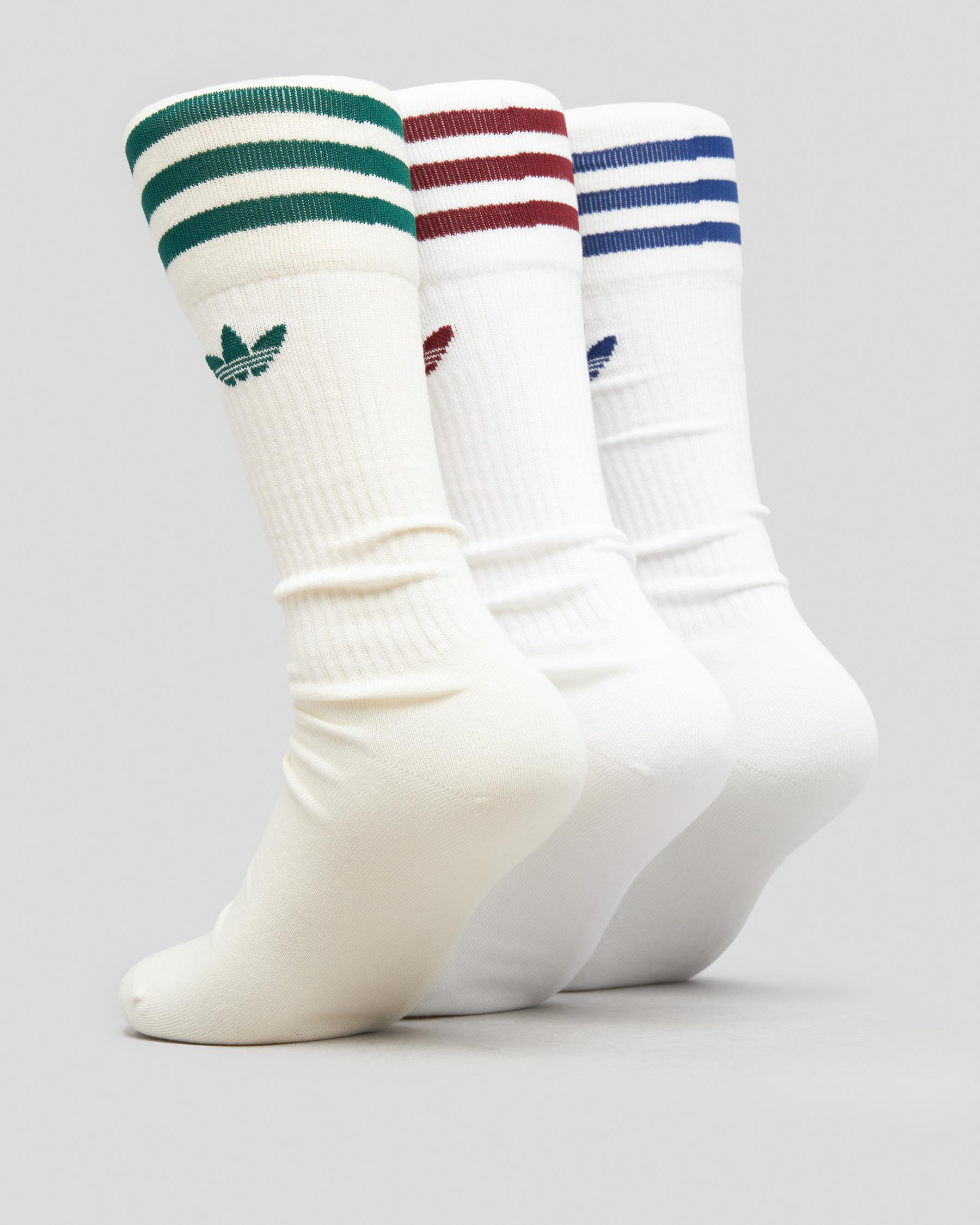 Shop adidas Solid Crew Socks 3 Pack In White/crystal White/wonder White Fast Shipping & Easy