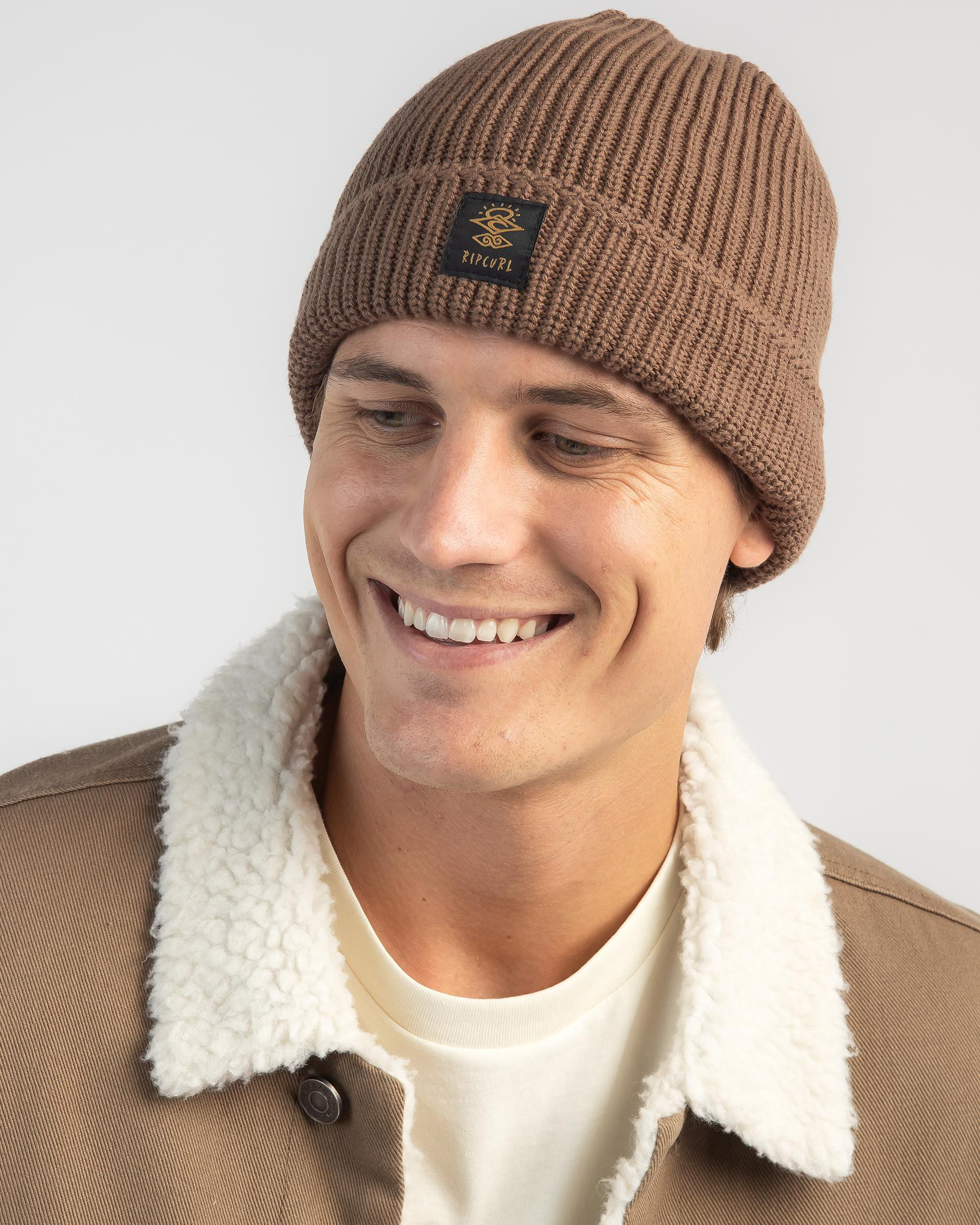 Shop Rip Curl Searchers Reg Beanie In Dusted Chocolate Fast Shipping