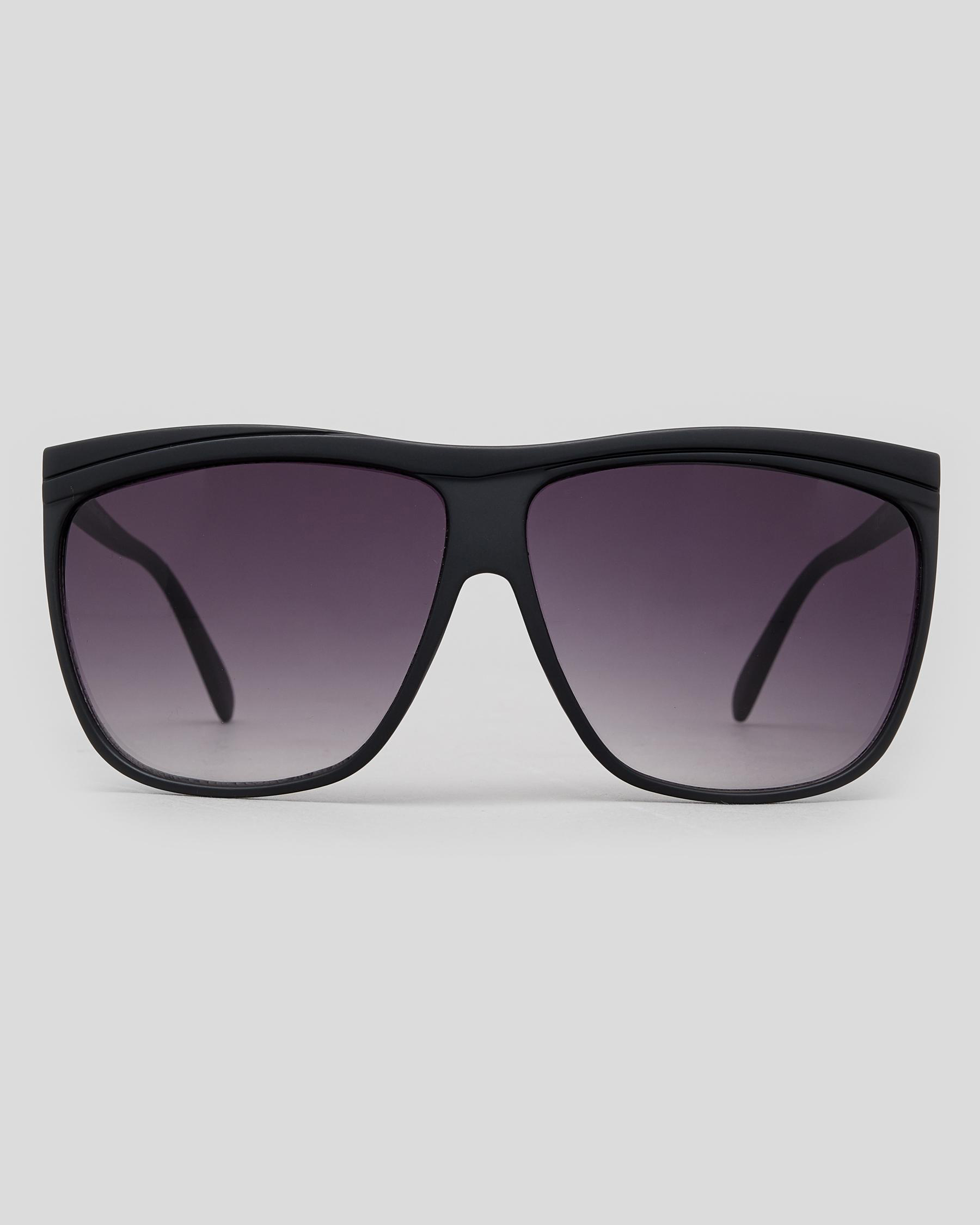 Shop Indie Eyewear Straight Edge Sunglasses In Matt Black Fast