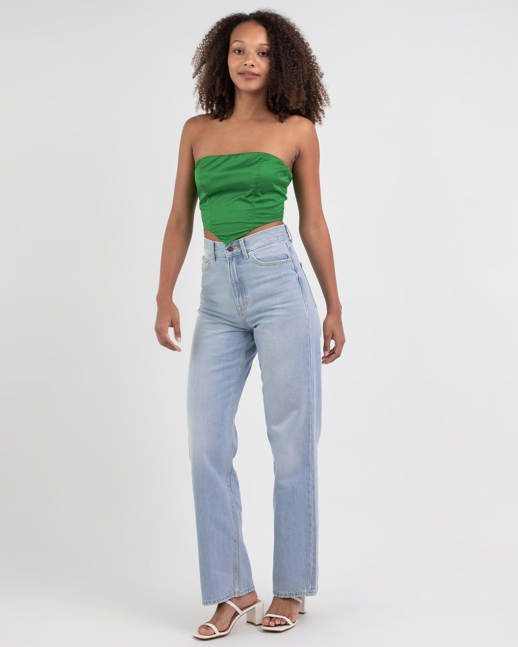 Luvalot Jenna Tube Top In Green - Fast Shipping & Easy Returns - City ...