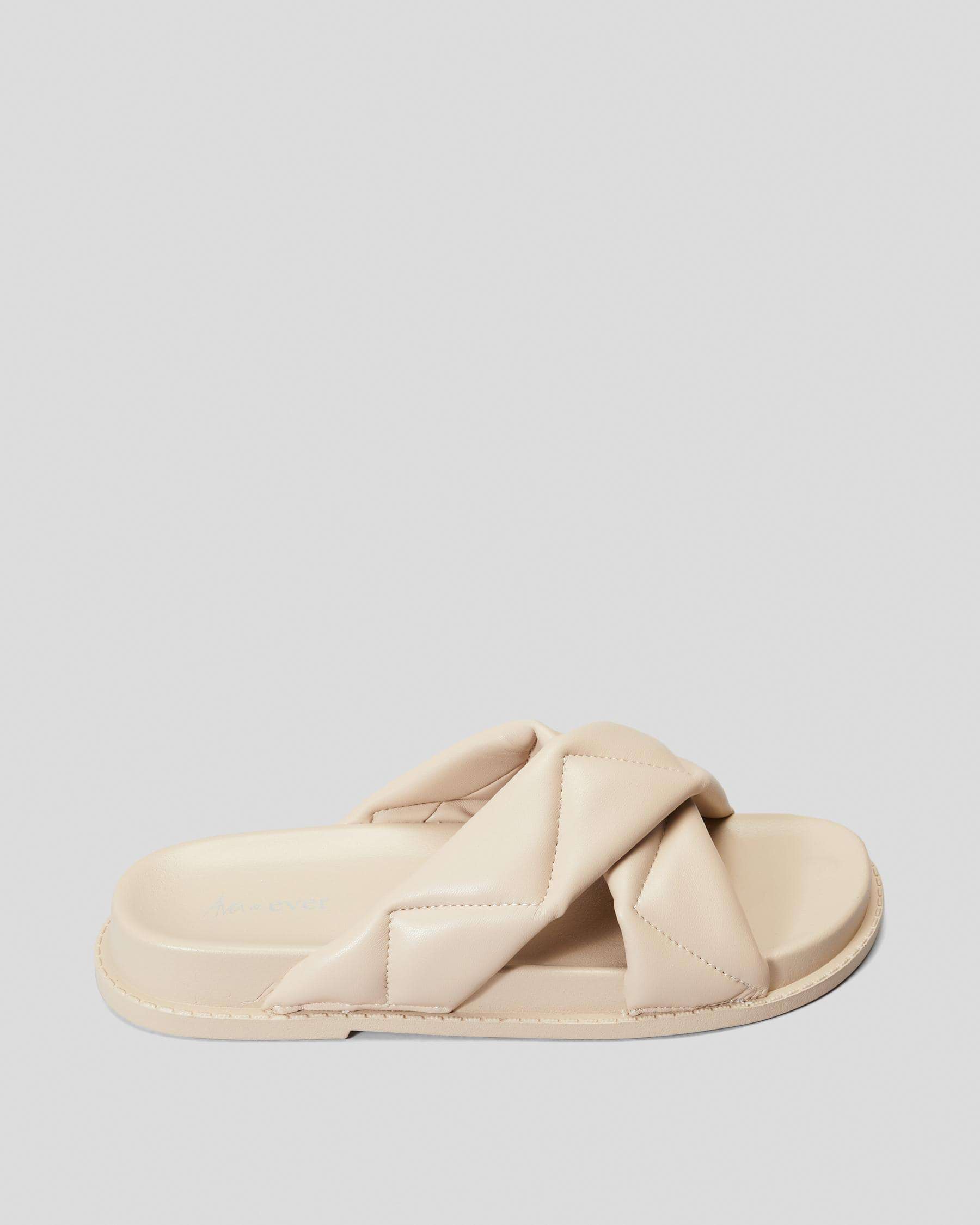 Ava And Ever Larissa Slide Sandals In Cashew - Fast Shipping & Easy ...