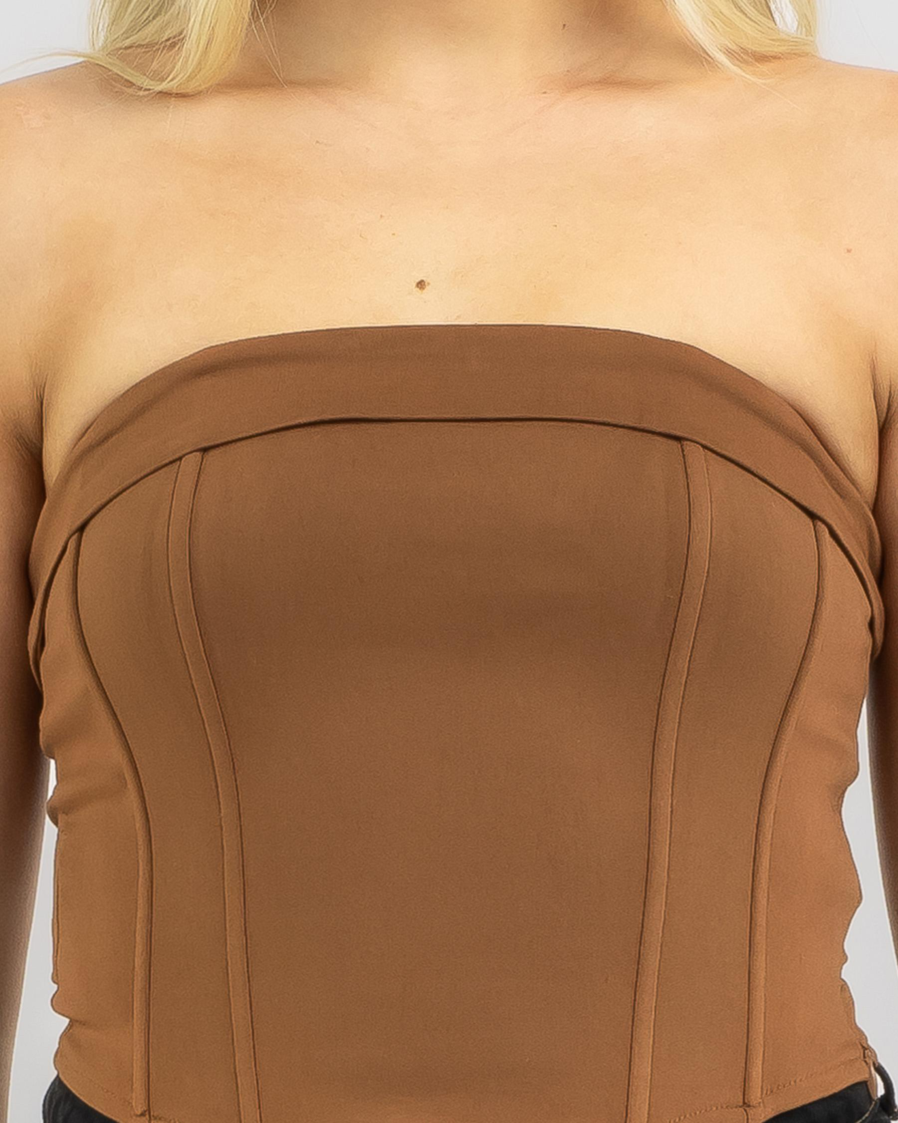 Ava And Ever Miami Vice Corset Top In Chocolate - Fast Shipping & Easy ...