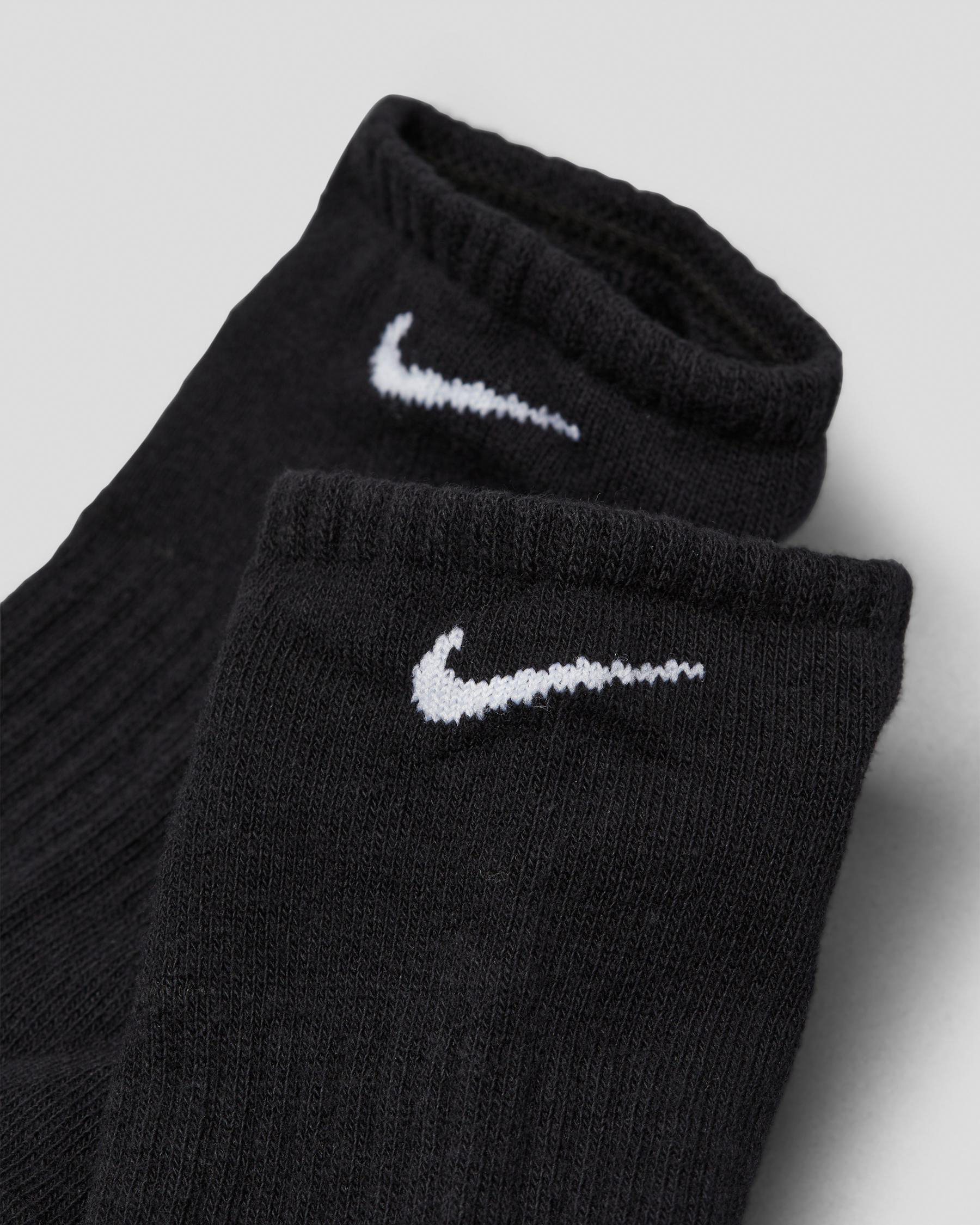 Nike Everyday Cushioned No Show Socks 3 Pack In Black/white - Fast ...