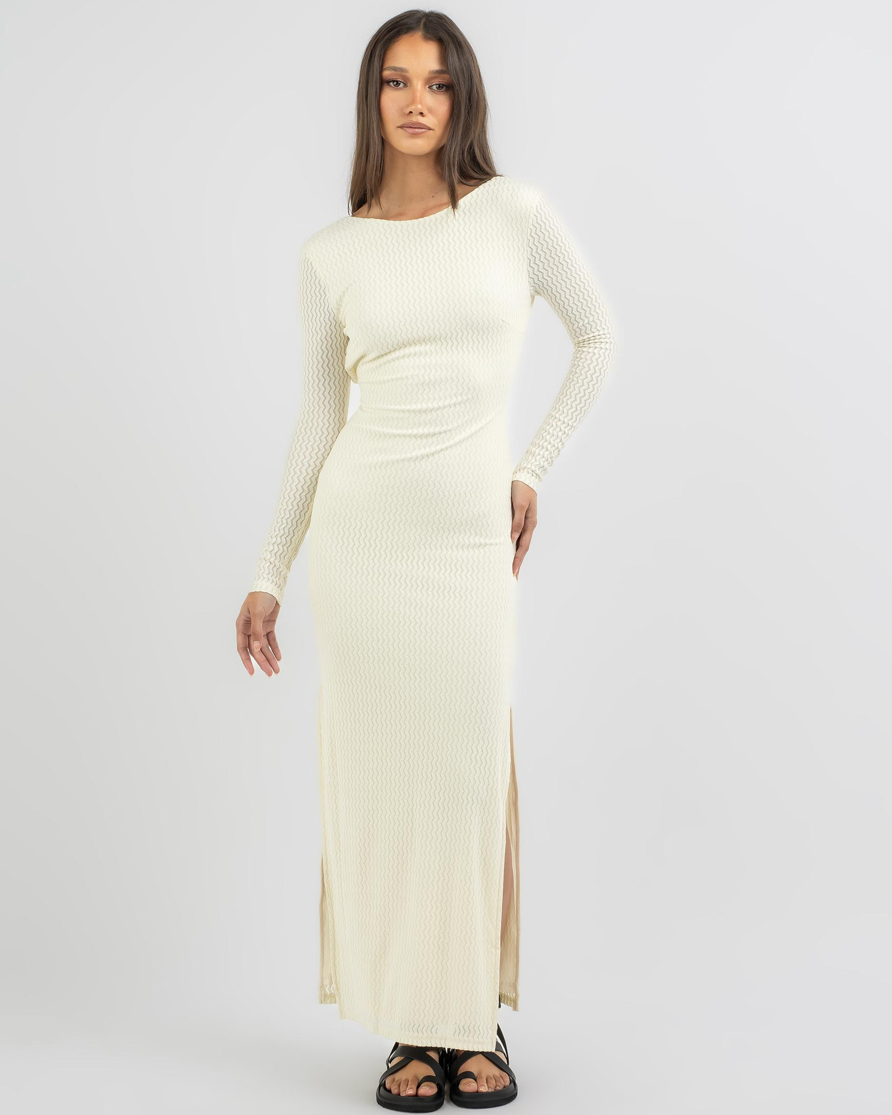 Shop Luvalot Kimberly Maxi Dress In Beige - Fast Shipping & Easy ...
