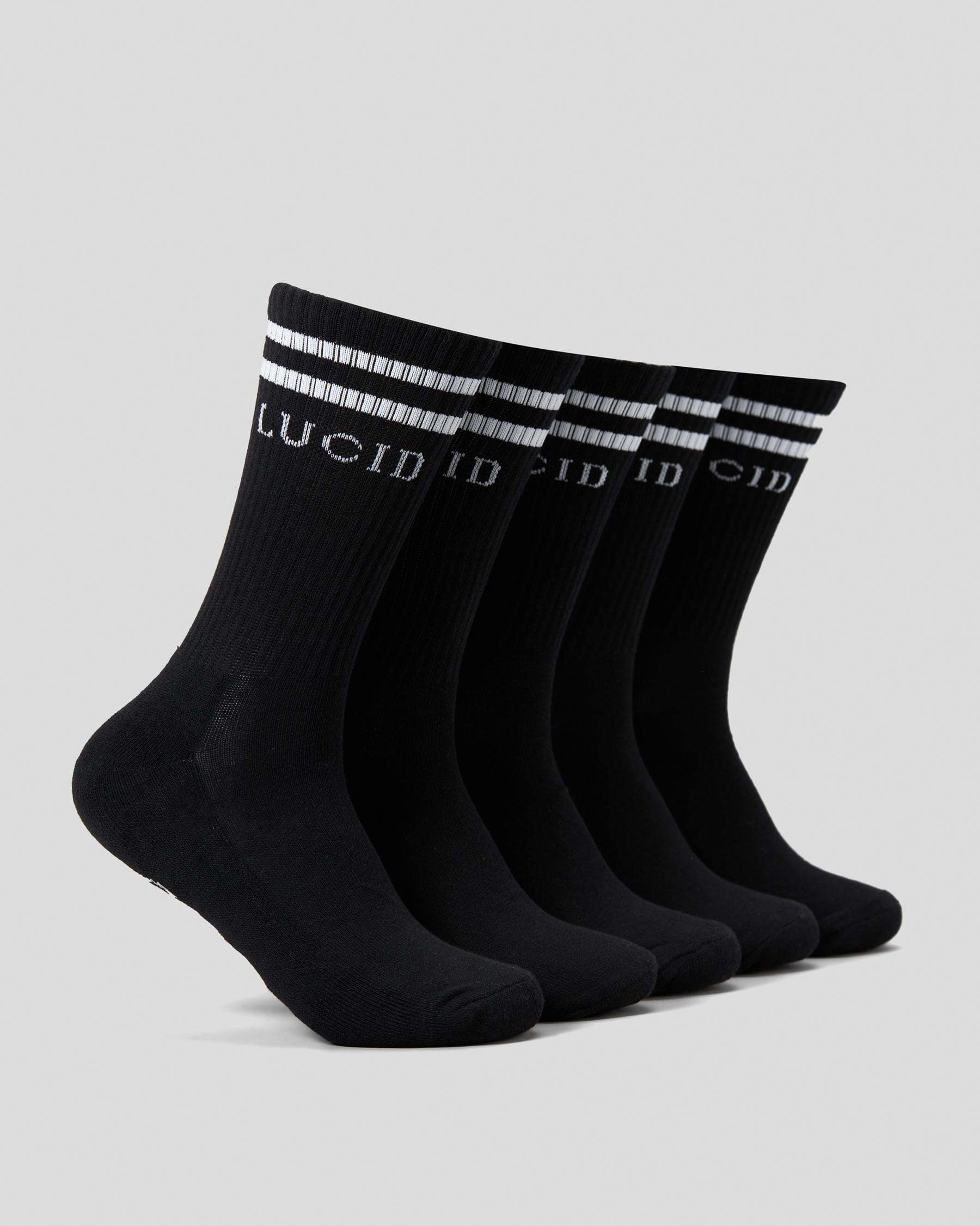 Shop Lucid Linked Socks 5 Pack In Black - Fast Shipping & Easy Returns ...