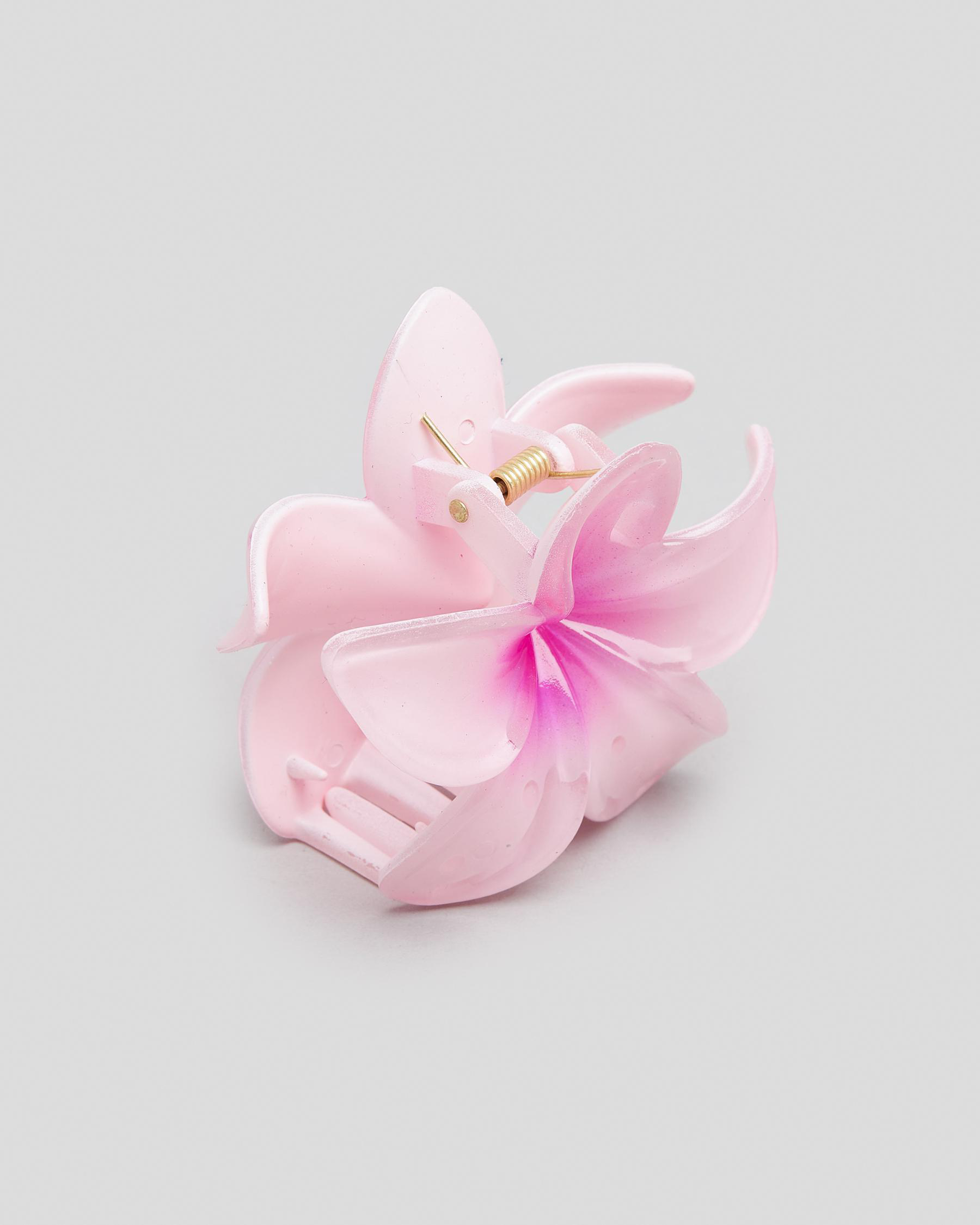 Shop Karyn In LA Frangipani Hair Claw Clip In Pink Fast Shipping