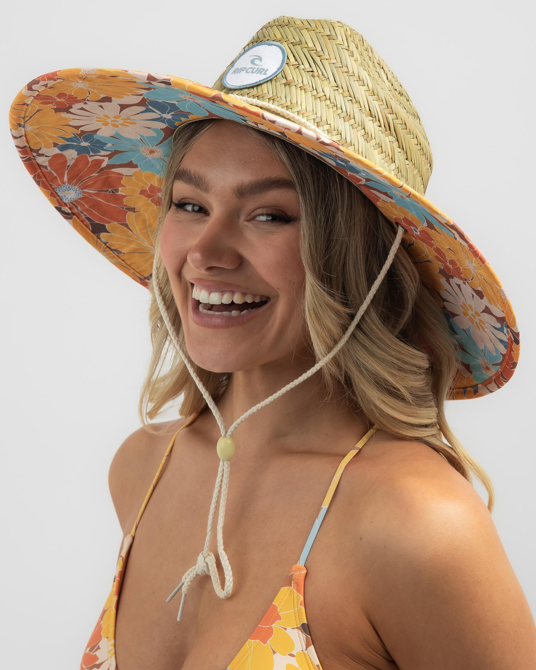 Shop Rip Curl Mixed Straw Sun Panama Hat In Natural Fast Shipping