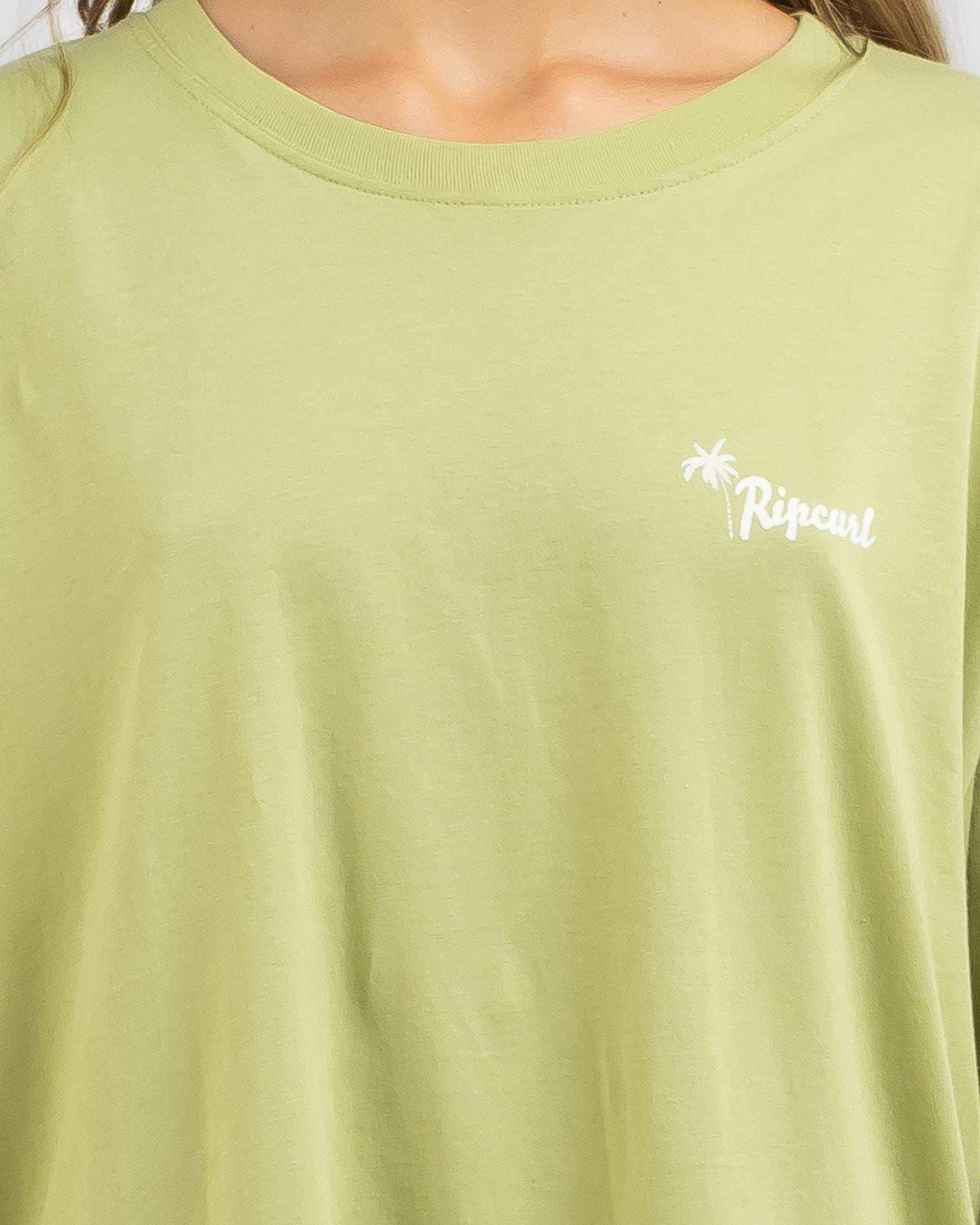 Shop Rip Curl Surf Club Heritage T-Shirt In Mid Green - Fast Shipping ...