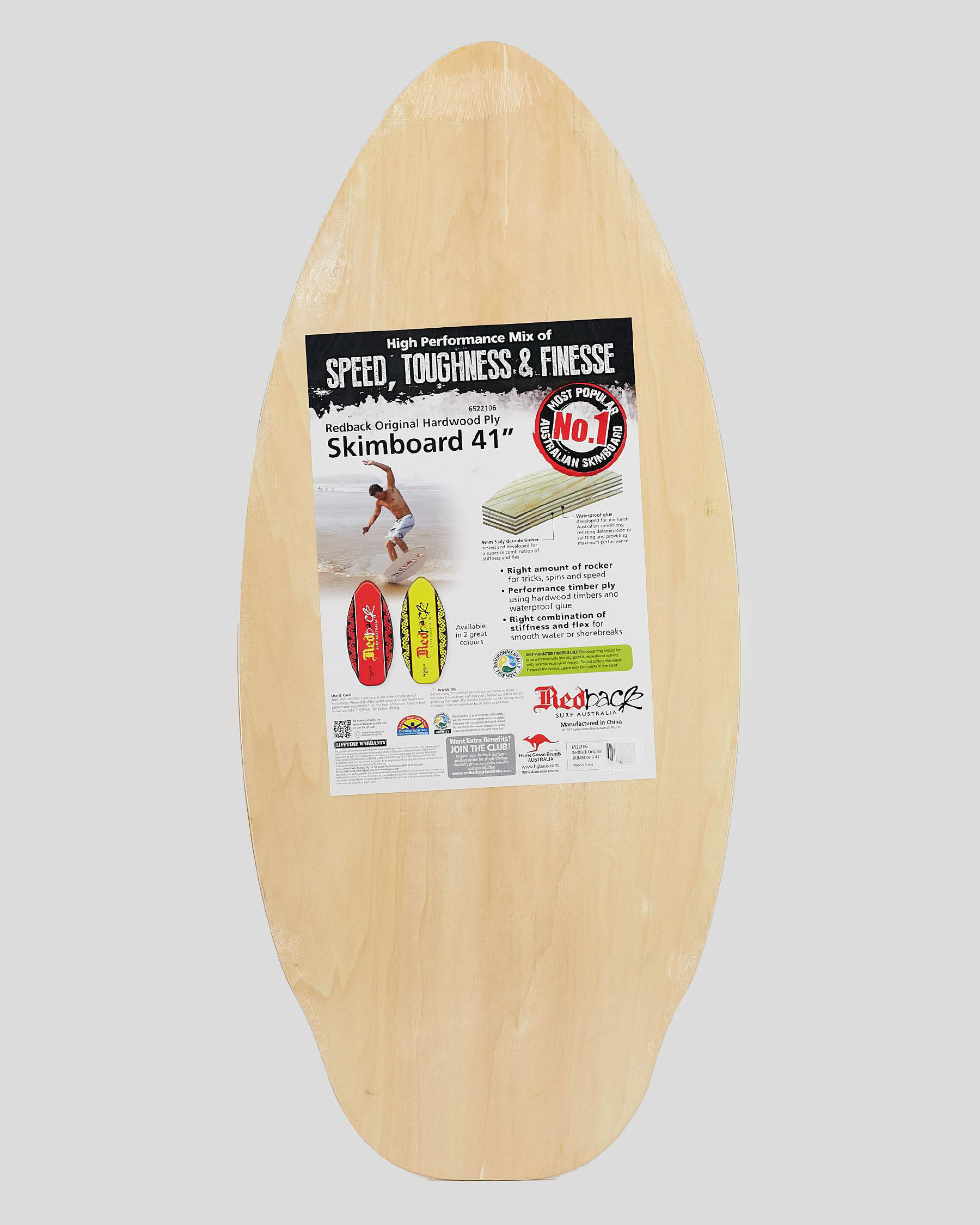 Shop Redback Original 41" Skimboard In Yellow Fast Shipping & Easy