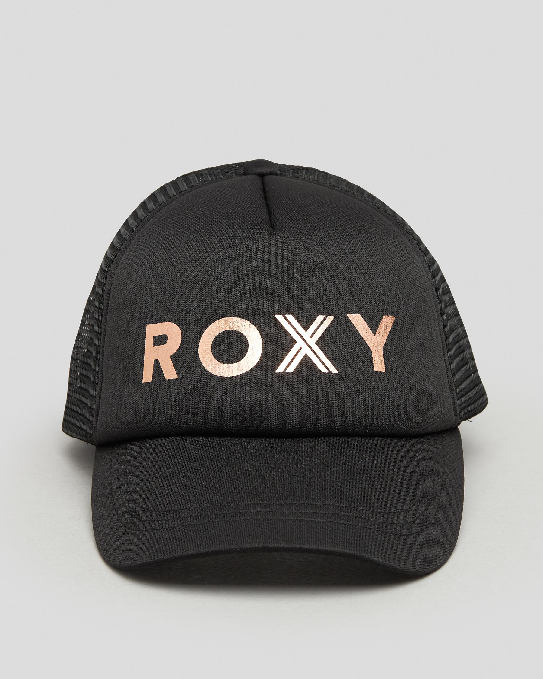 Shop Roxy Girls' Reggae Town Trucker Cap In Anthracite Fast Shipping