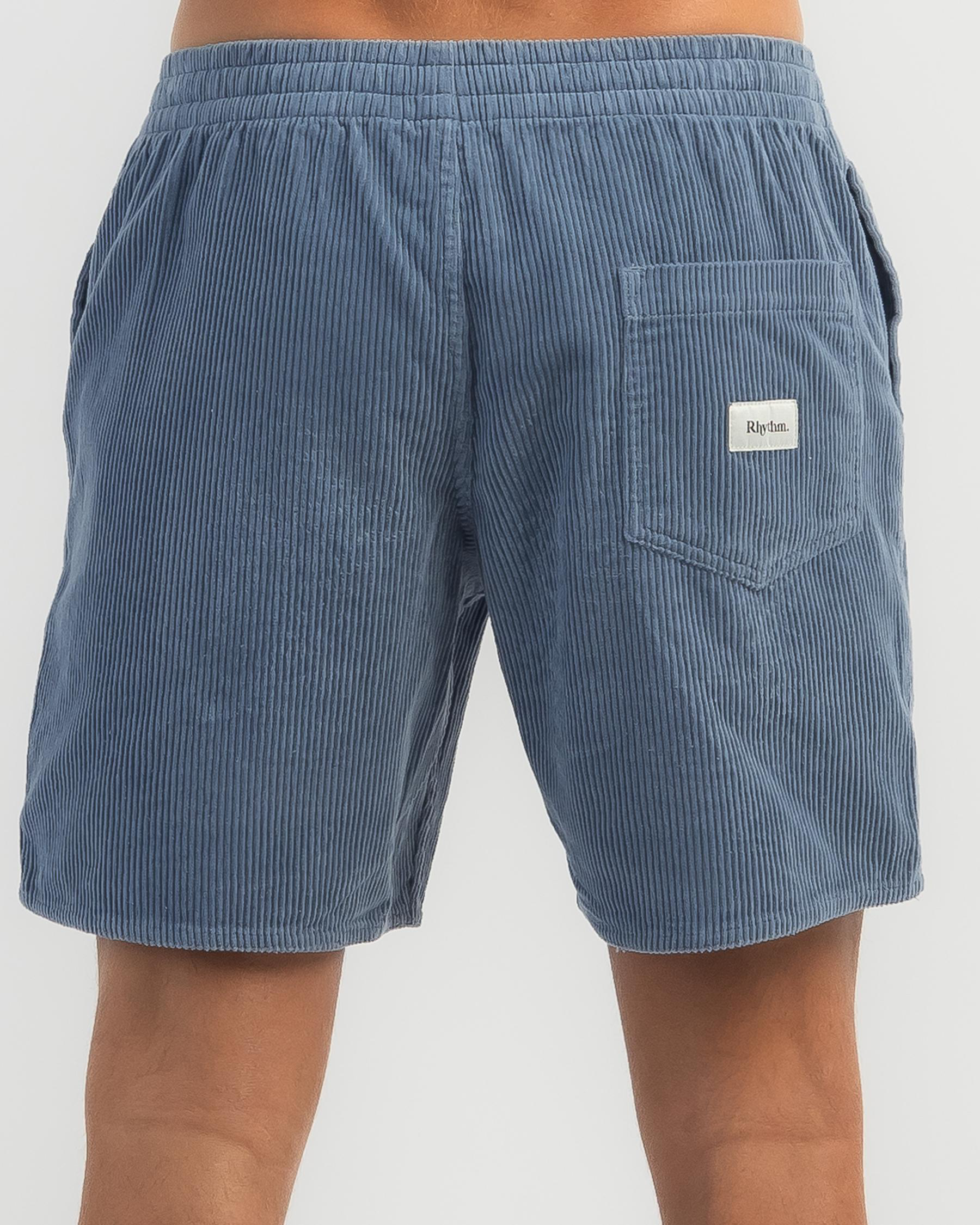 Shop Rhythm Cord Jam Walk Shorts In Mineral Blue Fast Shipping & Easy