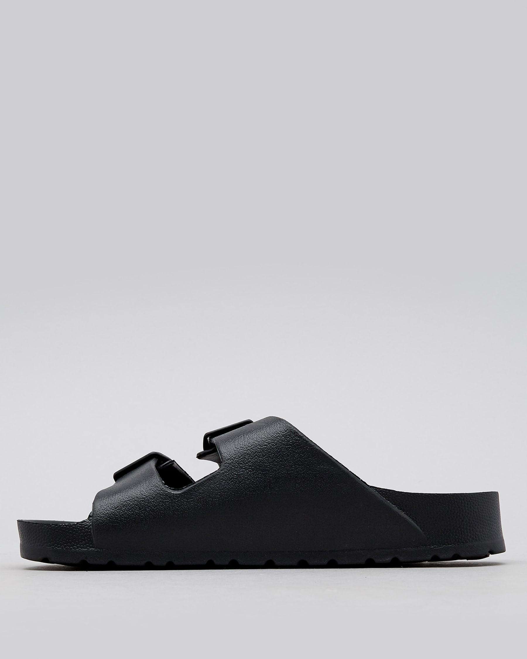 Shop Ava And Ever Denver Slide Sandals In Black - Fast Shipping & Easy ...