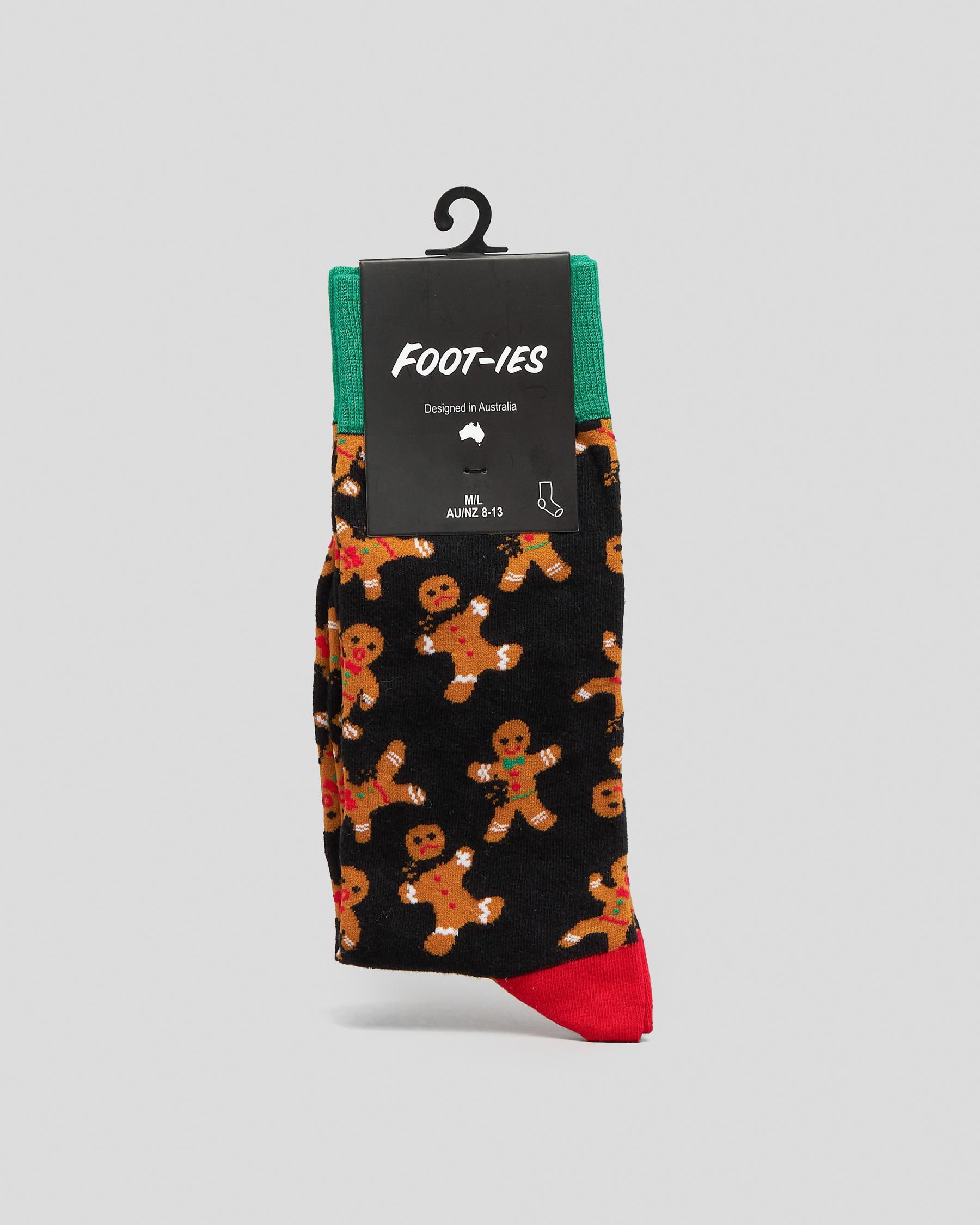 Shop FOOTIES Gingerbread Socks In Black Fast Shipping & Easy Returns