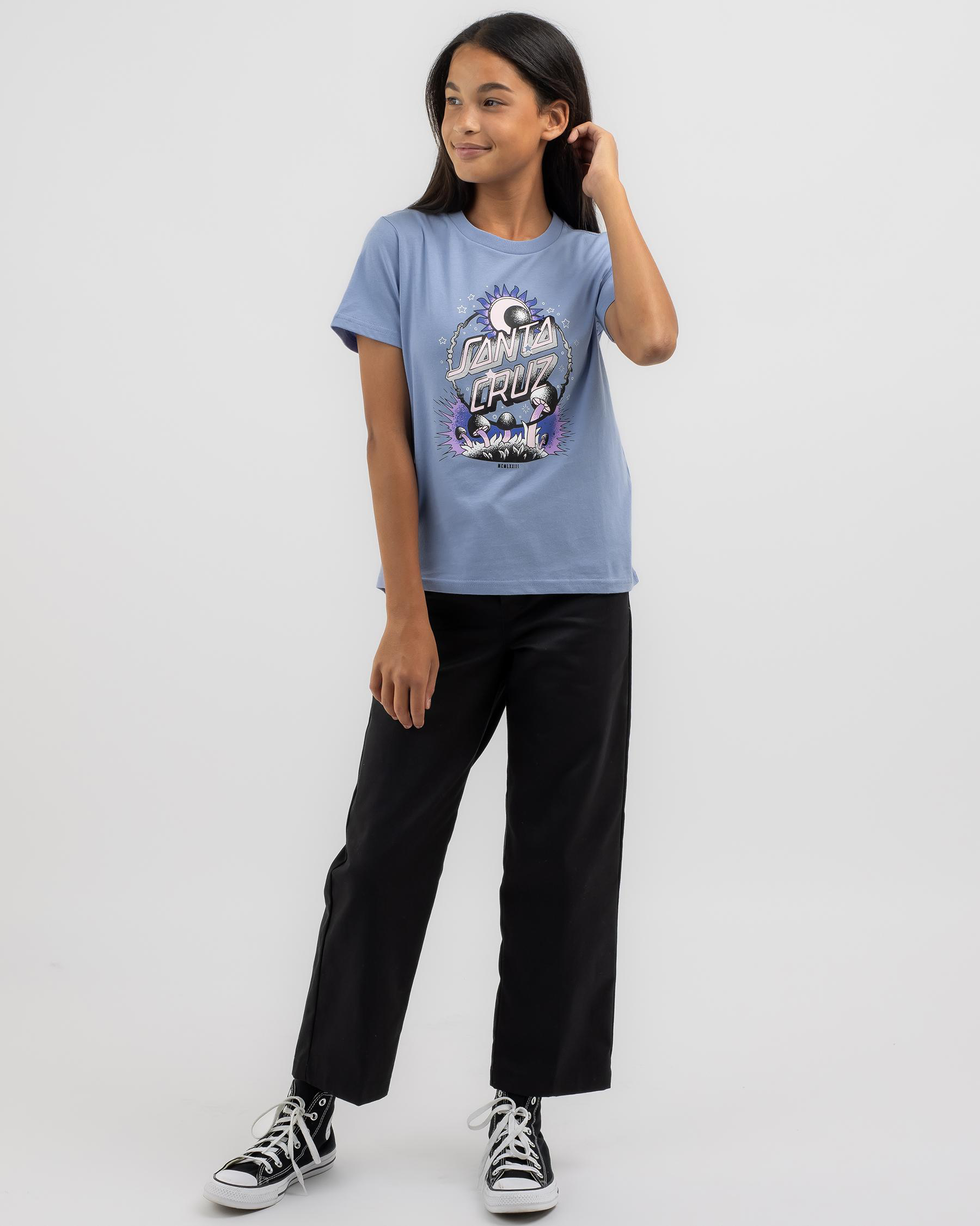 Santa Cruz Girls' Dark Arts Dot T-Shirt In Vintage Blue - FREE ...