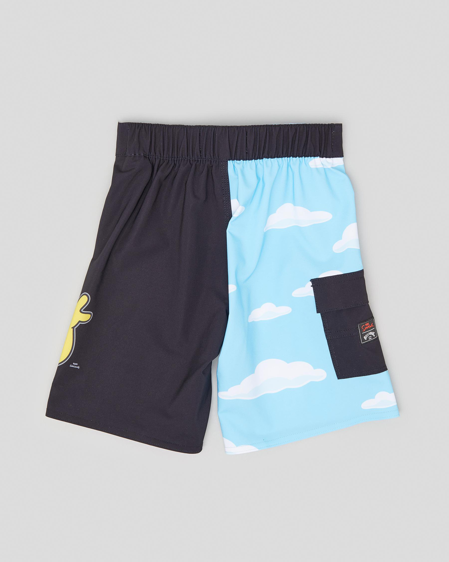 Shop Billabong Toddlers' Simpsons Bart Pro Board Shorts In Black Fast