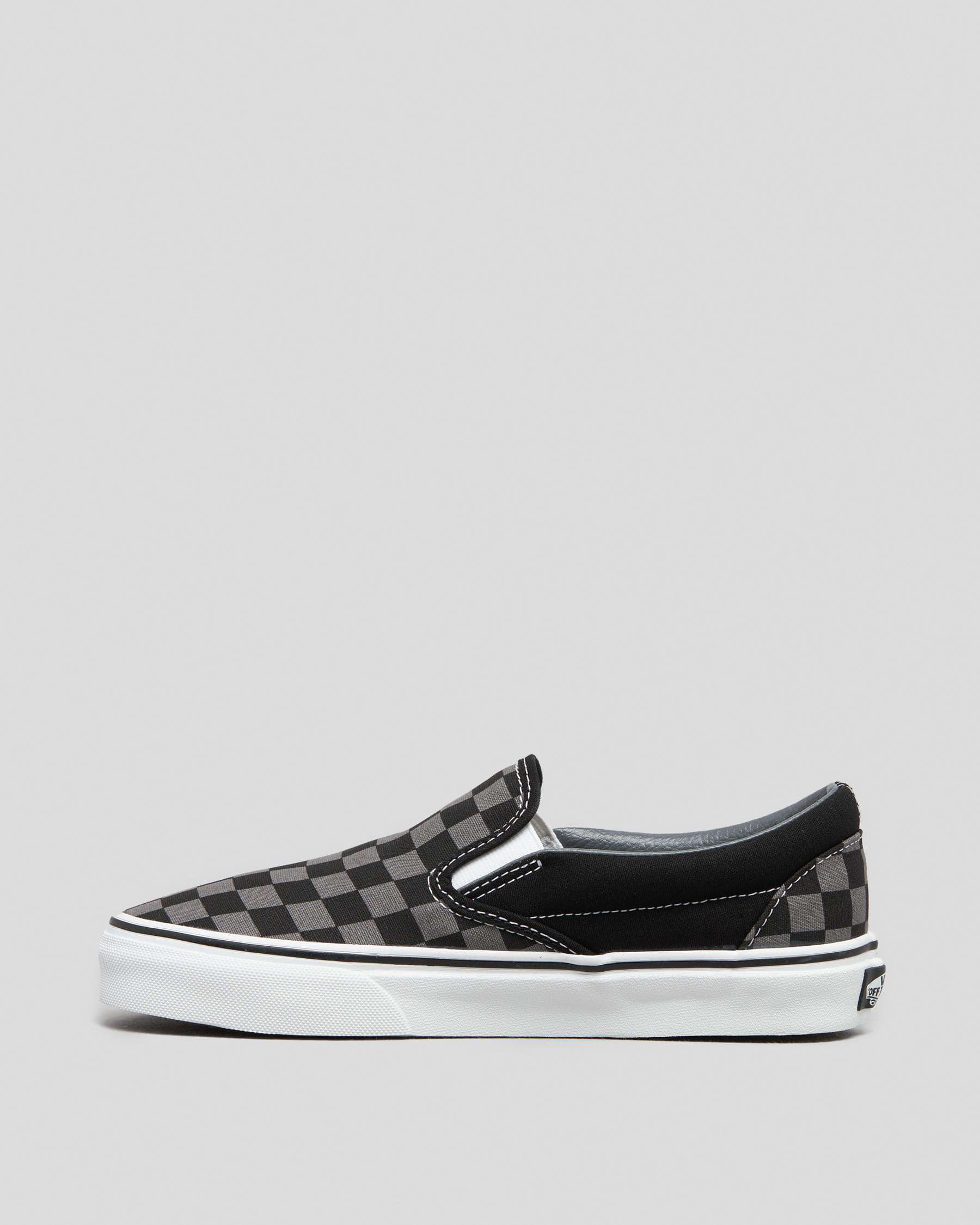 Vans Boys' Classic Slip-On Shoes In Black/pewter - Fast Shipping & Easy ...