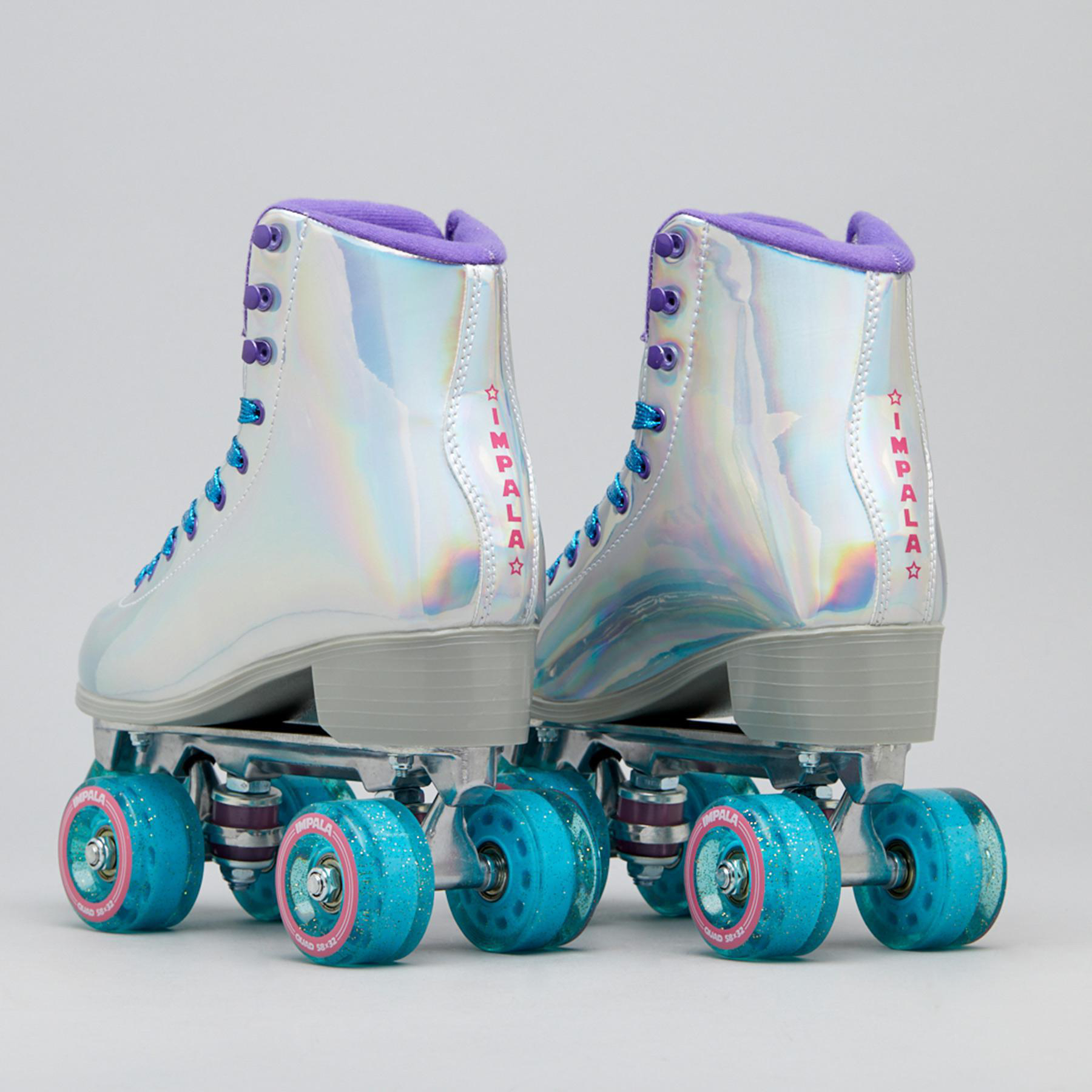 Shop Impala Impala Quad Rollerskates In Holographic Fast Shipping