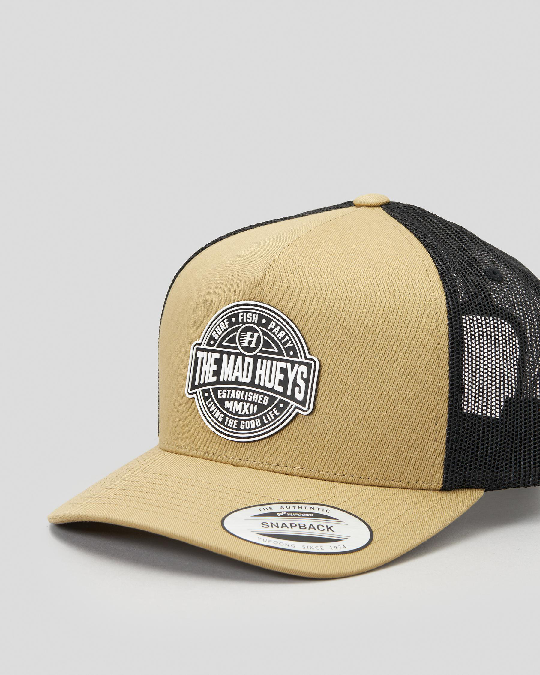 Shop The Mad Hueys Hueys Life Trucker Snapback Cap In Tan Fast Shipping & Easy Returns City