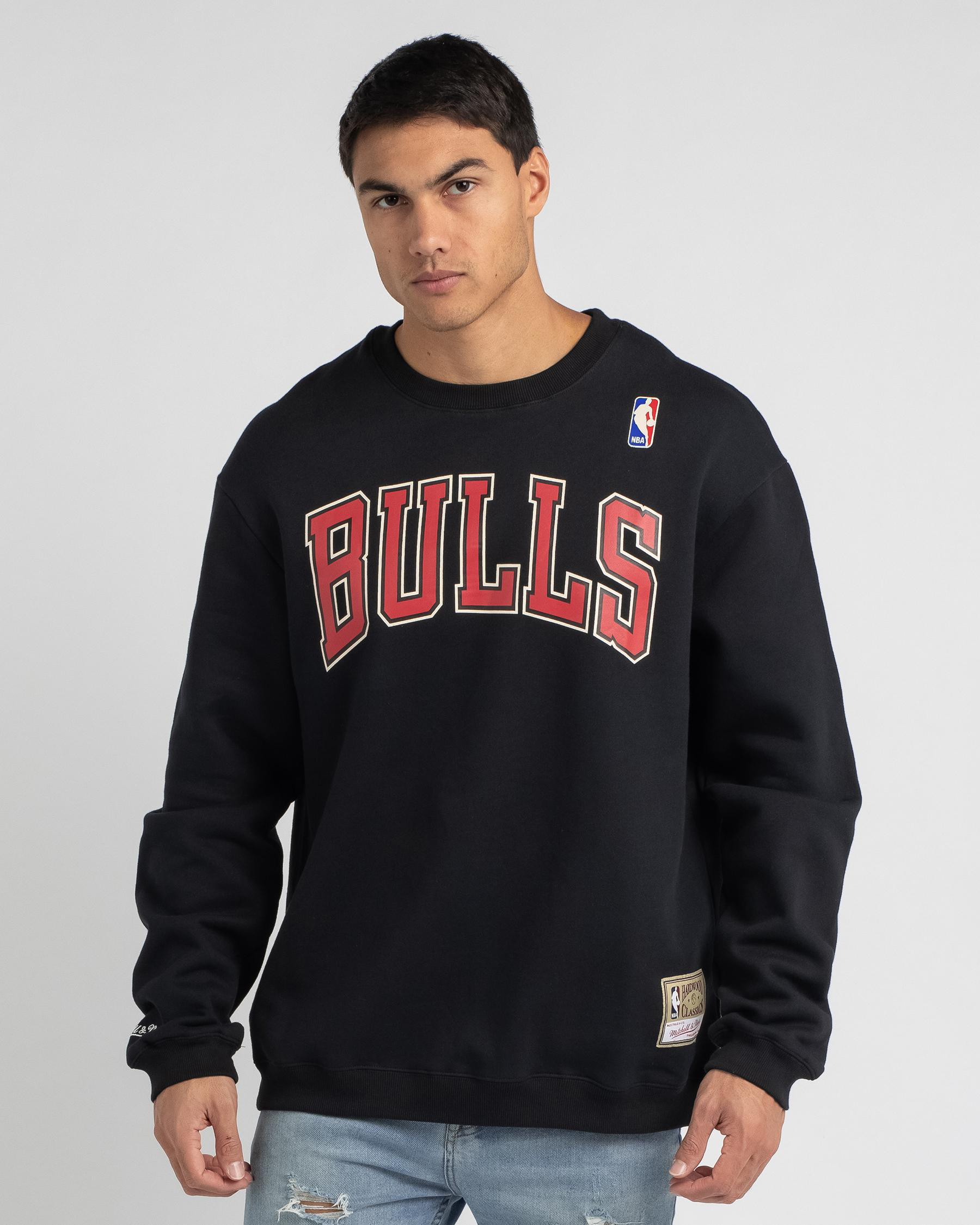 Mitchell & Ness Jersey Chicago Bulls Crew Sweatshirt In Faded Black ...