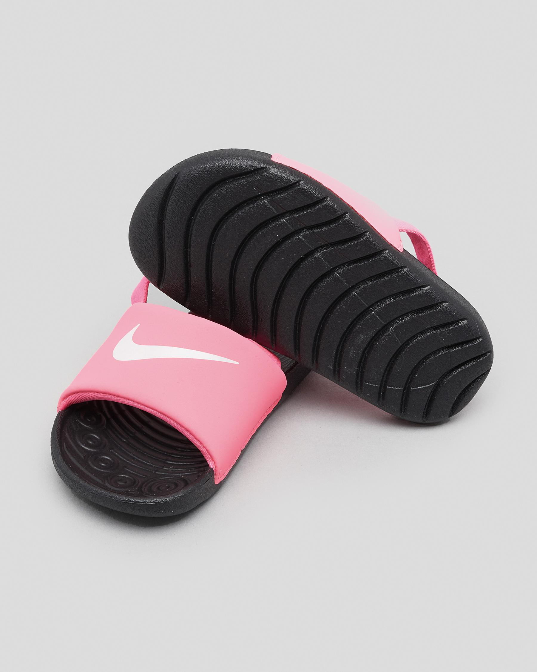 Shop Nike Toddlers' Kawa Slides In Digital Pink/whiteblack Fast