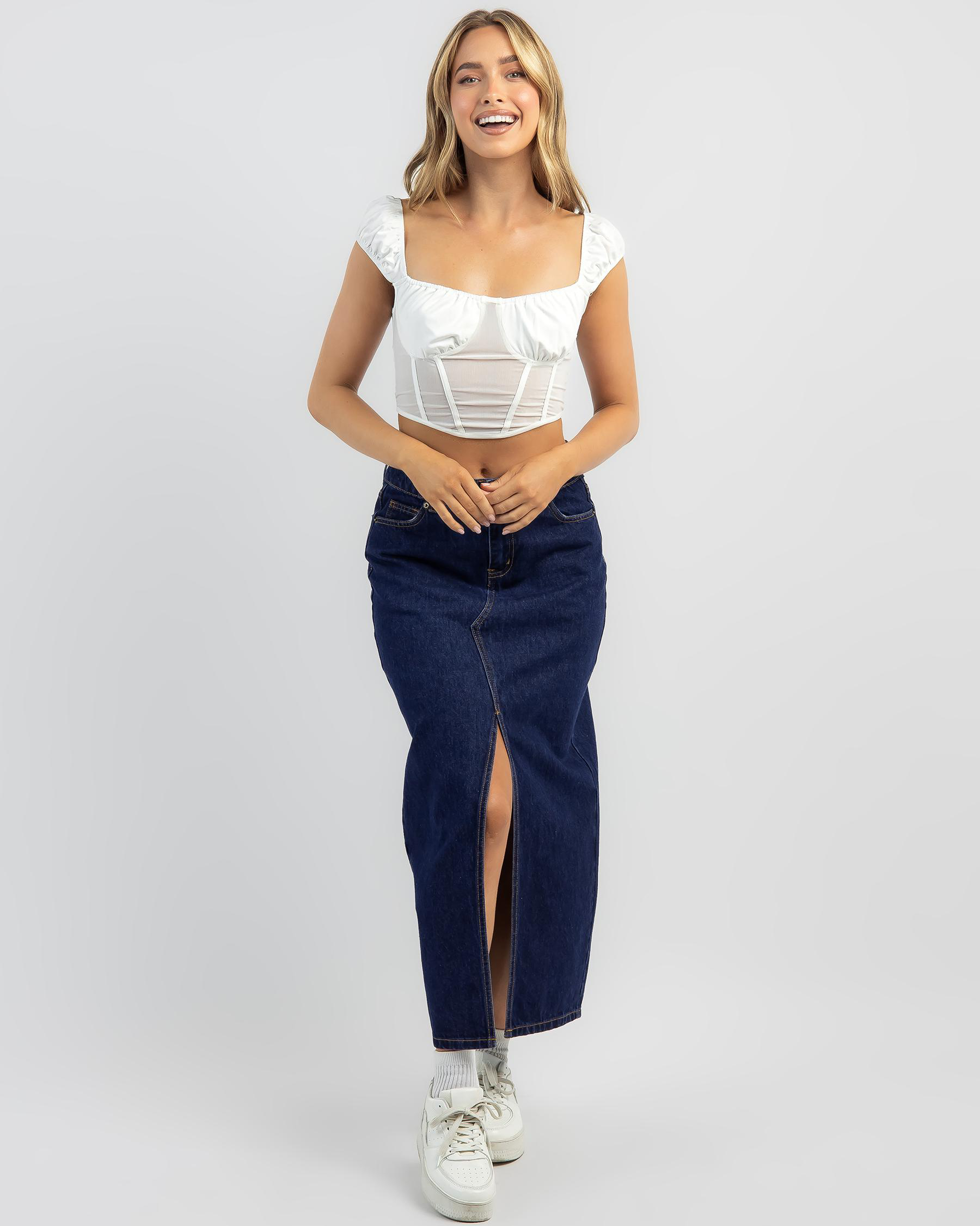 Shop Alive Girl Samara Corset Top In White - Fast Shipping & Easy ...