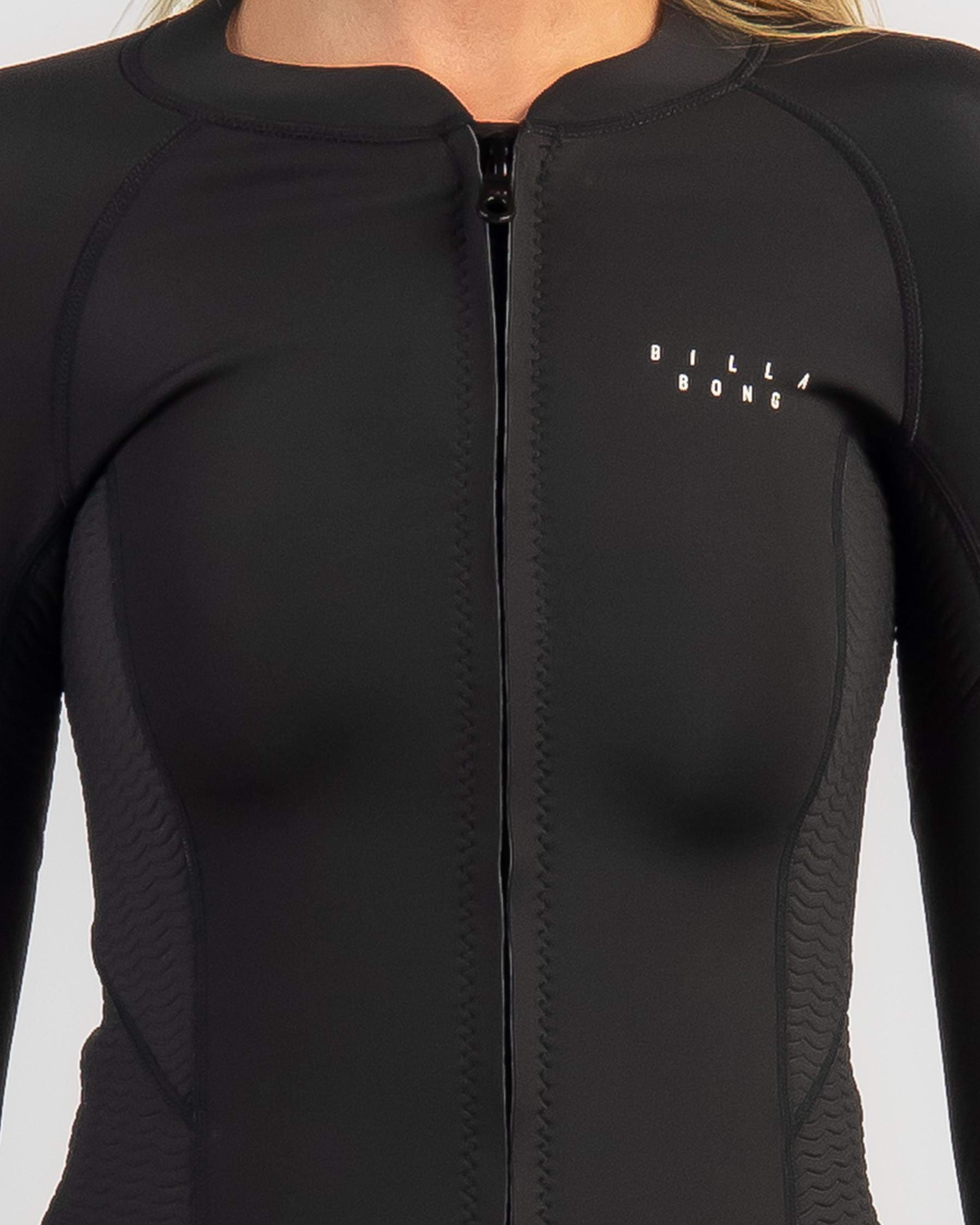 Billabong Peeky Long Sleeve Wetsuit Jacket In Black - Fast Shipping ...