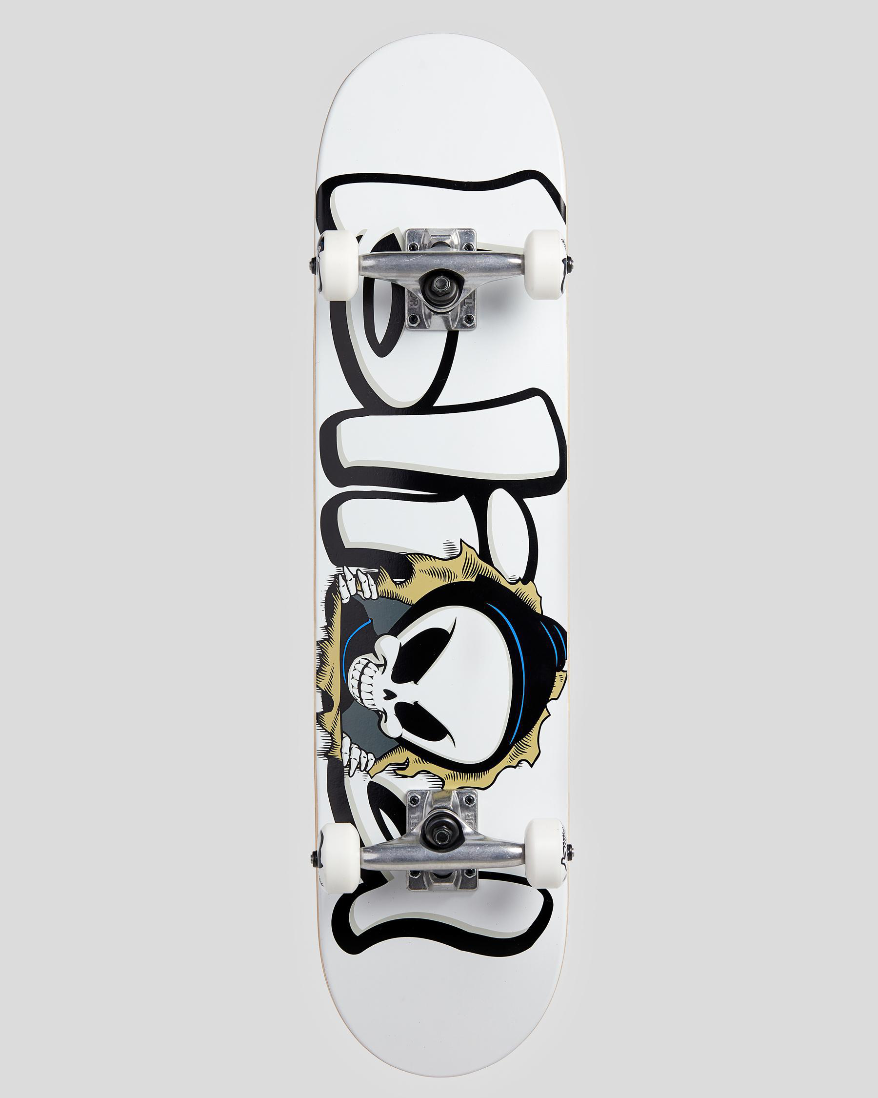 Shop Blind Bust Out Reaper 7.625" Complete Skateboard In White Fast