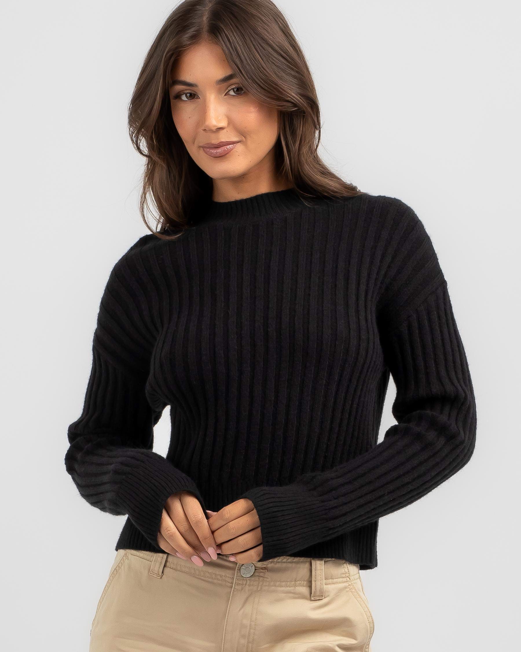 Shop Ava and Ever Cornell Crew Neck Knit Jumper In Black - Fast ...
